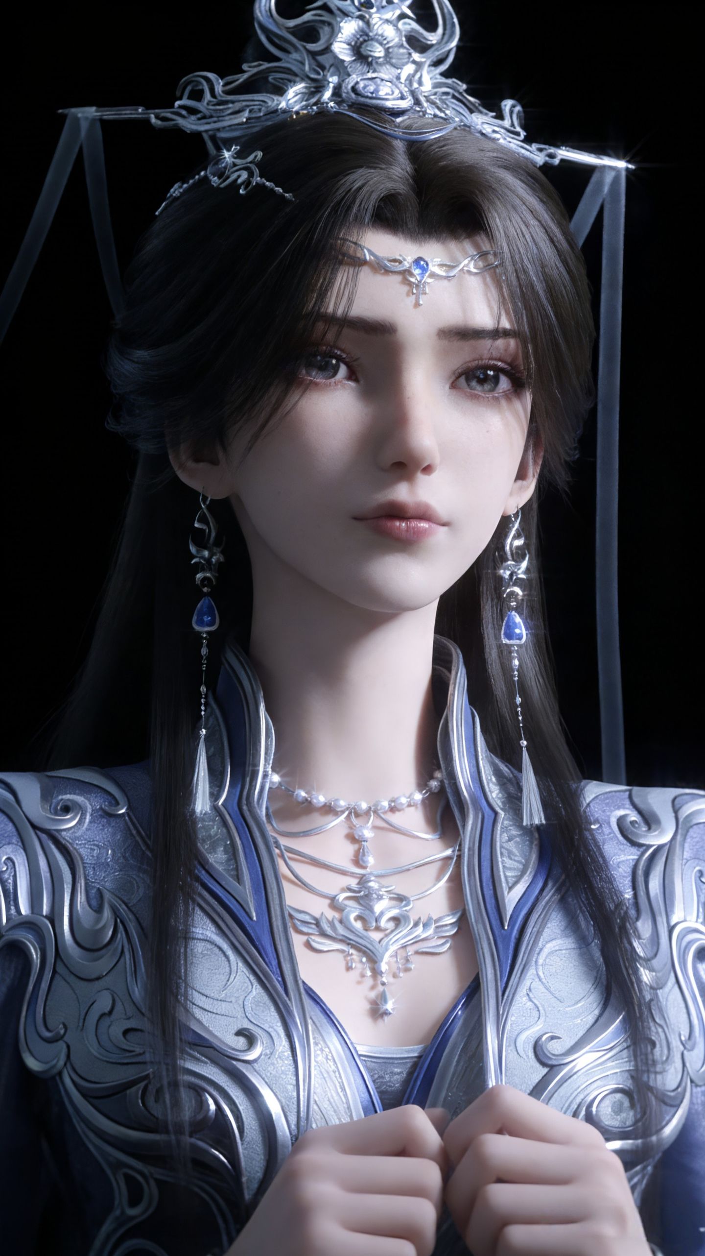 动漫动画仙逆年番 李慕婉 黑色背景手机锁屏壁纸分享 好看美女,第3张