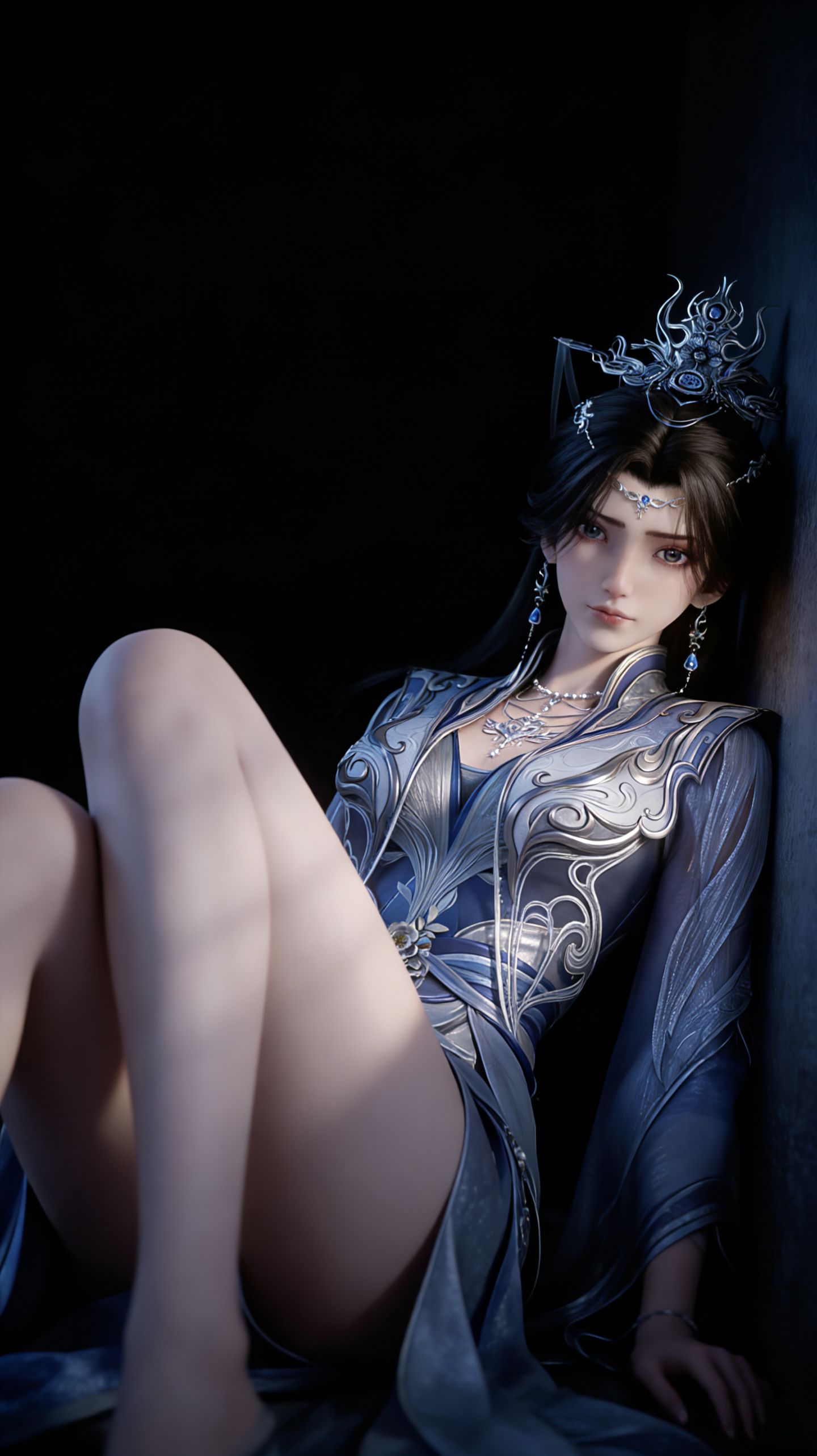 动漫动画仙逆年番 李慕婉 黑色背景手机锁屏壁纸分享 好看美女,第6张