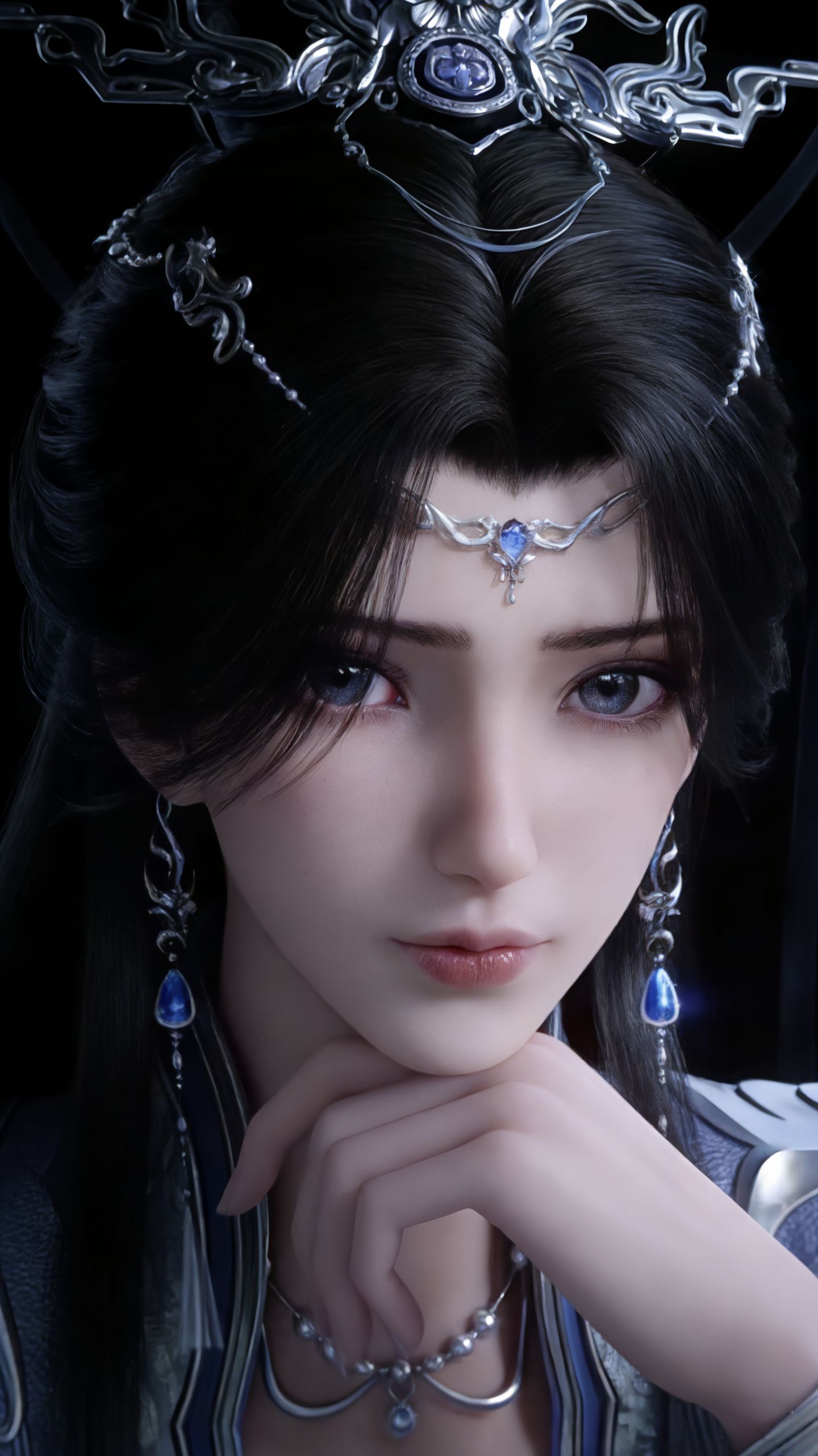 动漫动画仙逆年番 李慕婉 黑色背景手机锁屏壁纸分享 好看美女,第8张