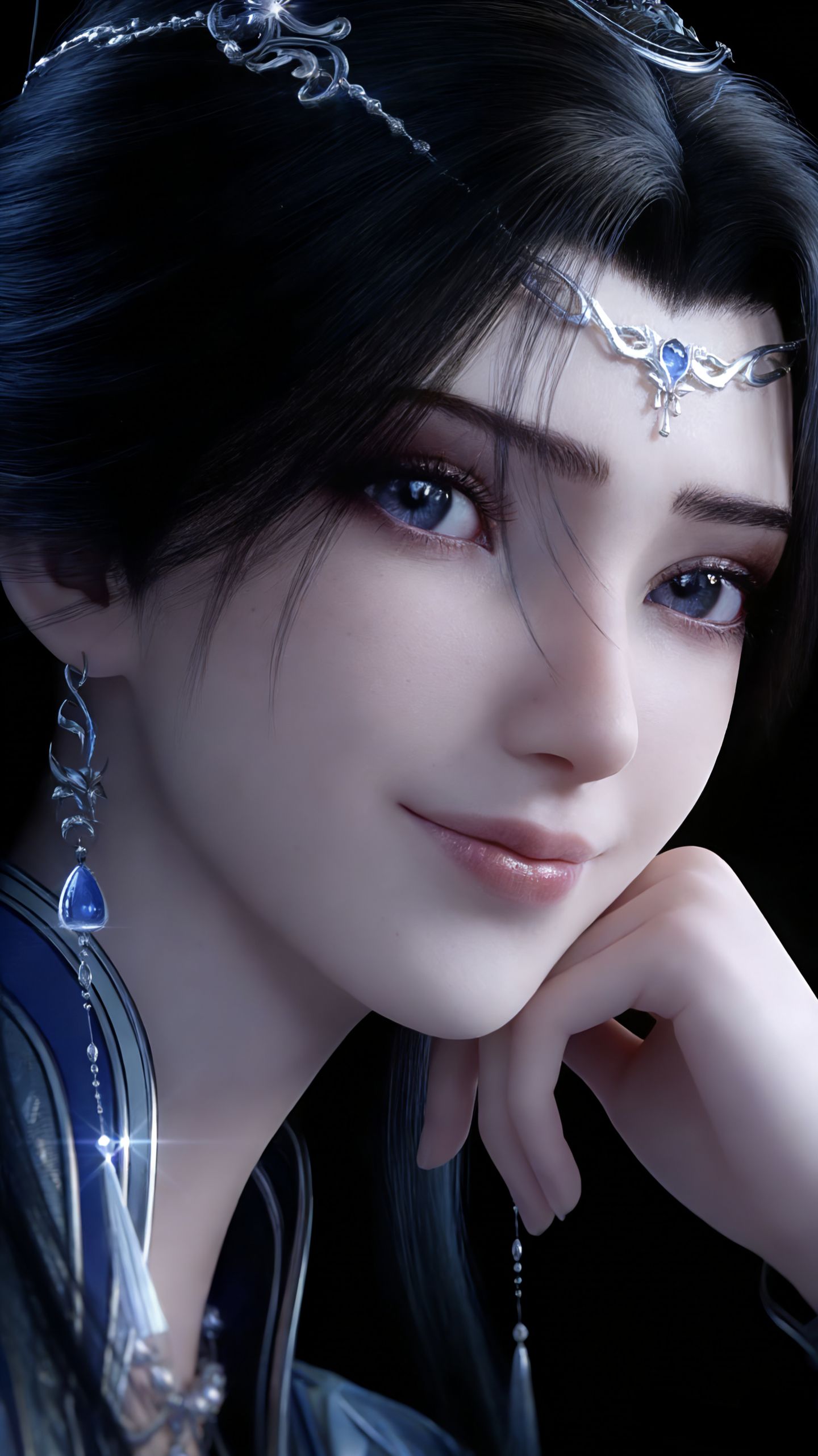 动漫动画仙逆年番 李慕婉 黑色背景手机锁屏壁纸分享 好看美女,第7张