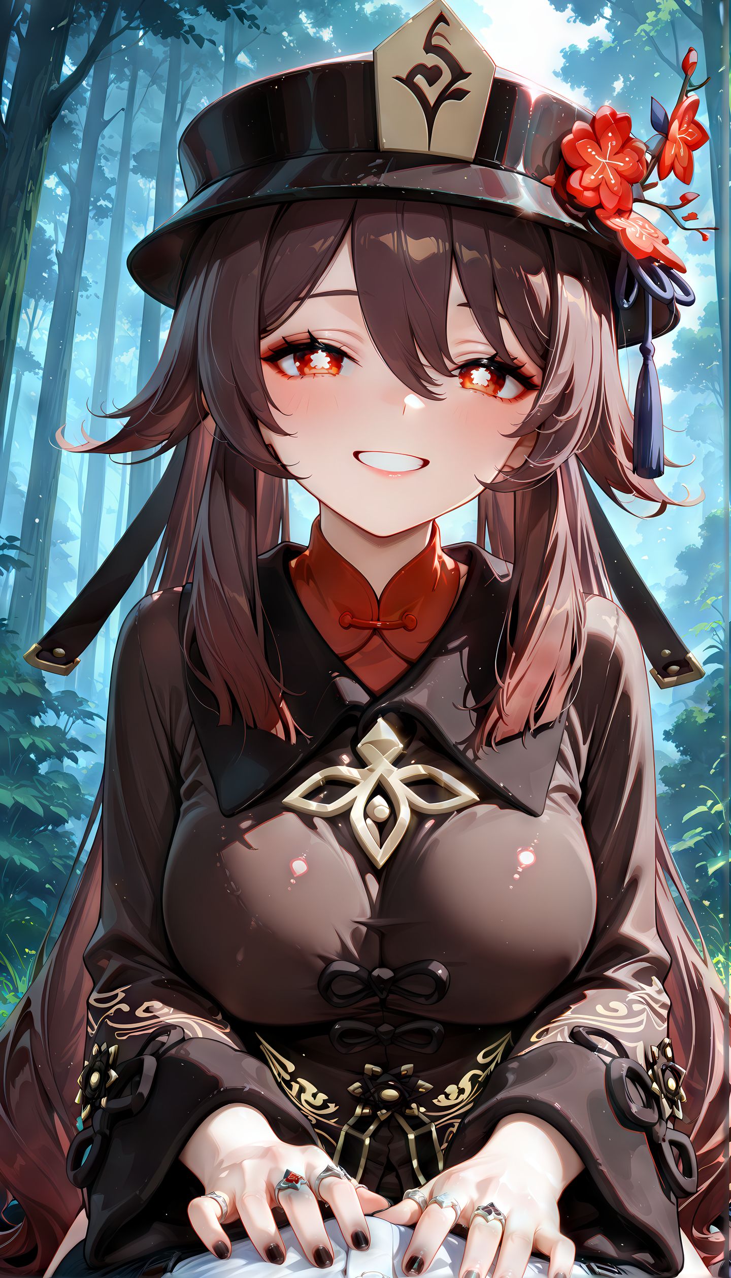 原皮加强版性感胡桃 原神空月之歌 日落唯美背景 超清,第2张