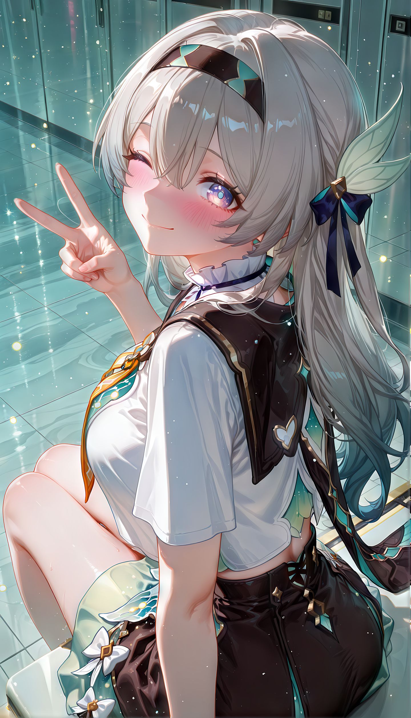 忧郁版流萤 崩坏星穹铁道 二次元游戏女孩 手机壁纸收藏,第5张