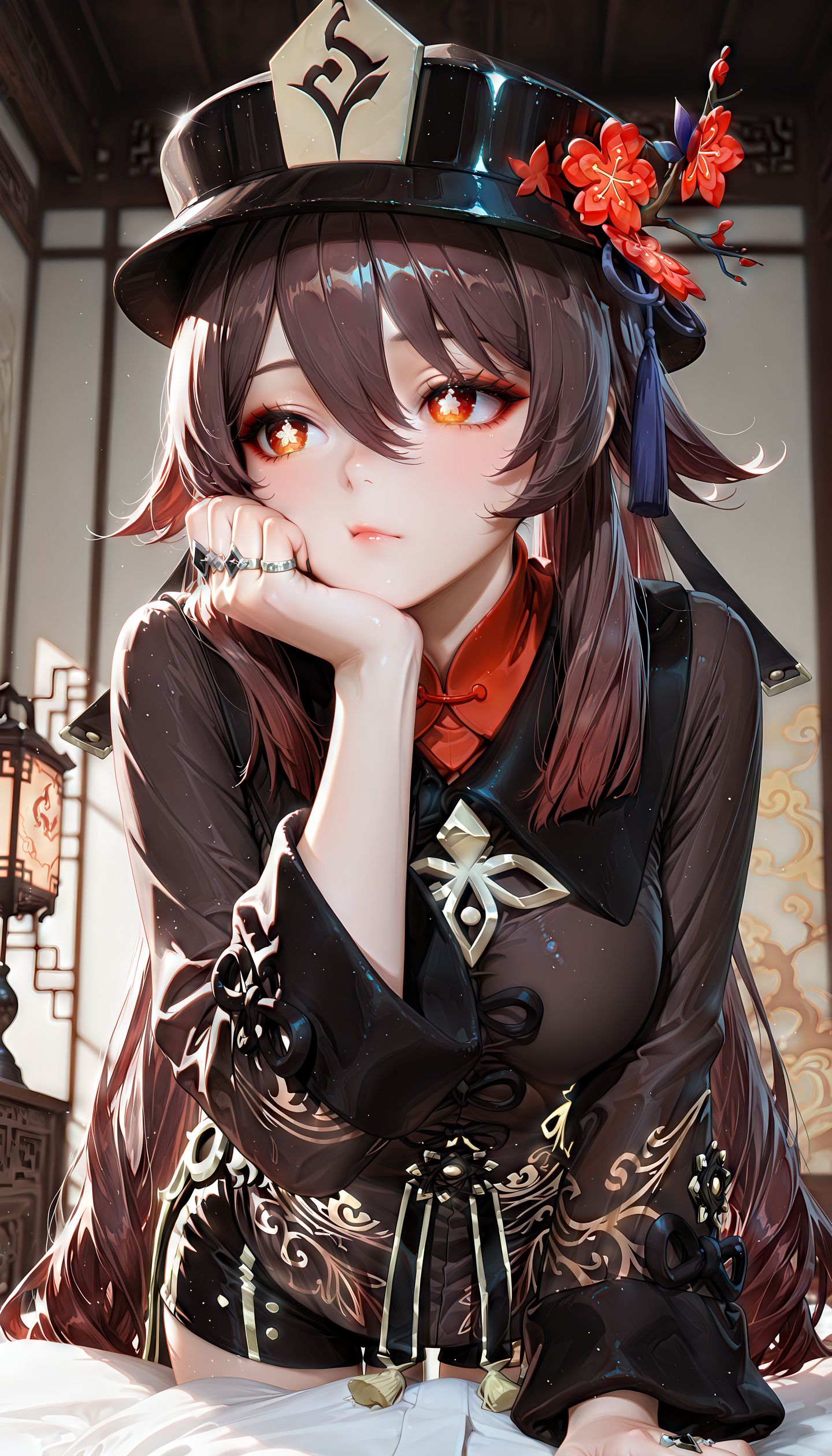 胡桃 原神游戏人物 加强版 AI绘画生成 图片大赏,第1张