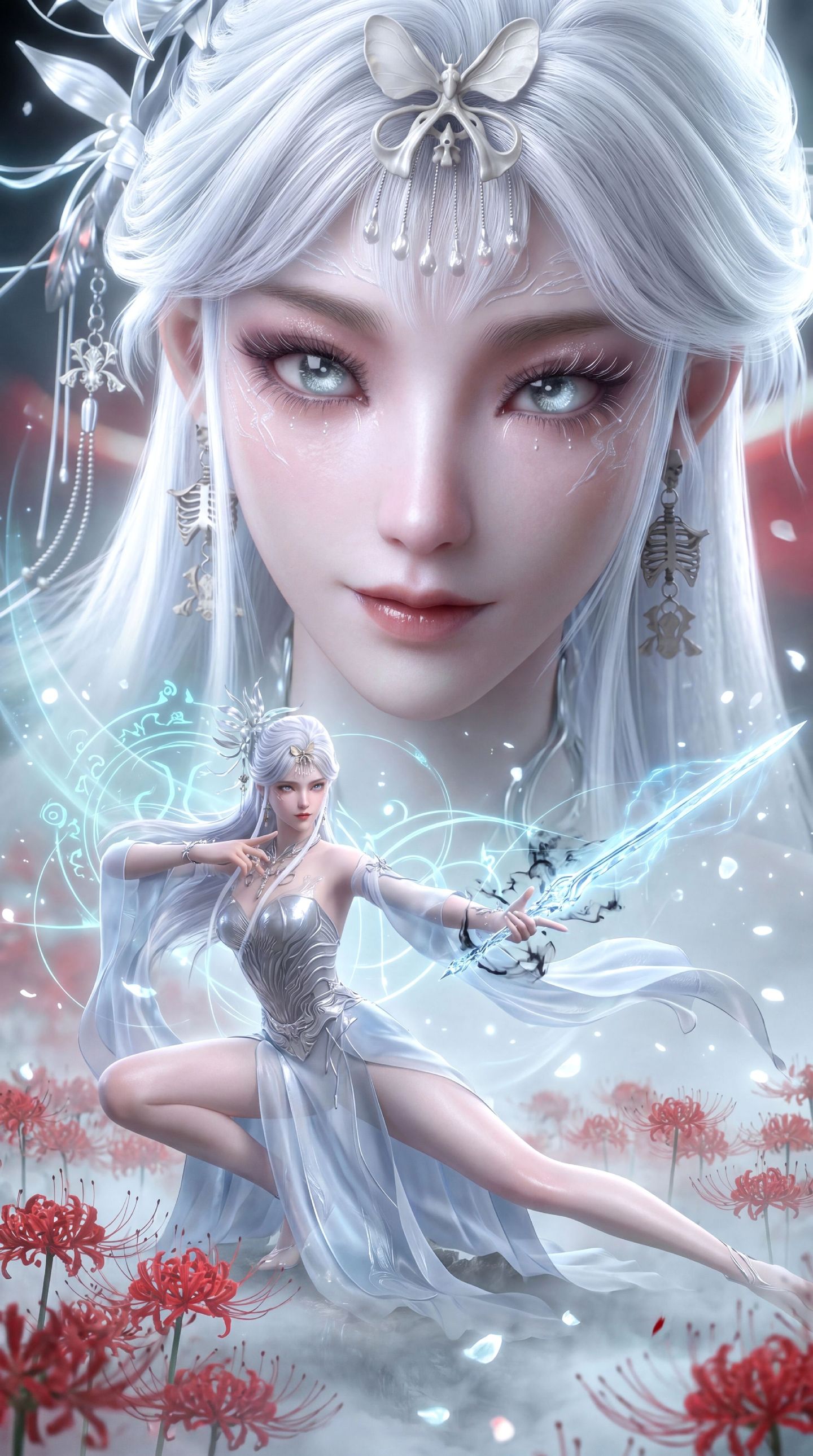 神国之上 白骨夫人 2K超高清壁纸 国漫女神 唯美动漫美女,第2张