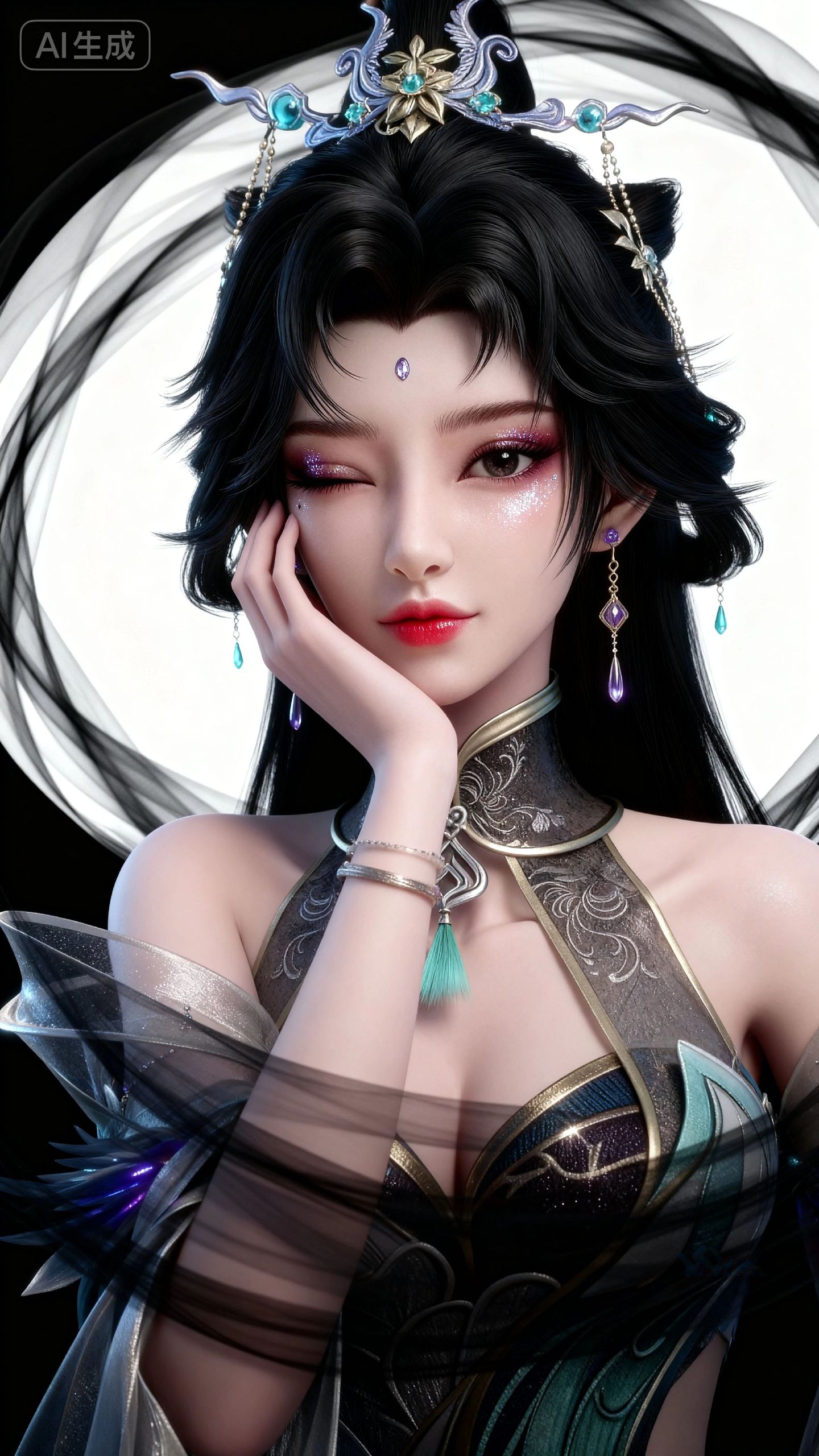 《百炼成神》慕茗雪 人工智能AI绘画 动漫女神 国漫美女,第1张