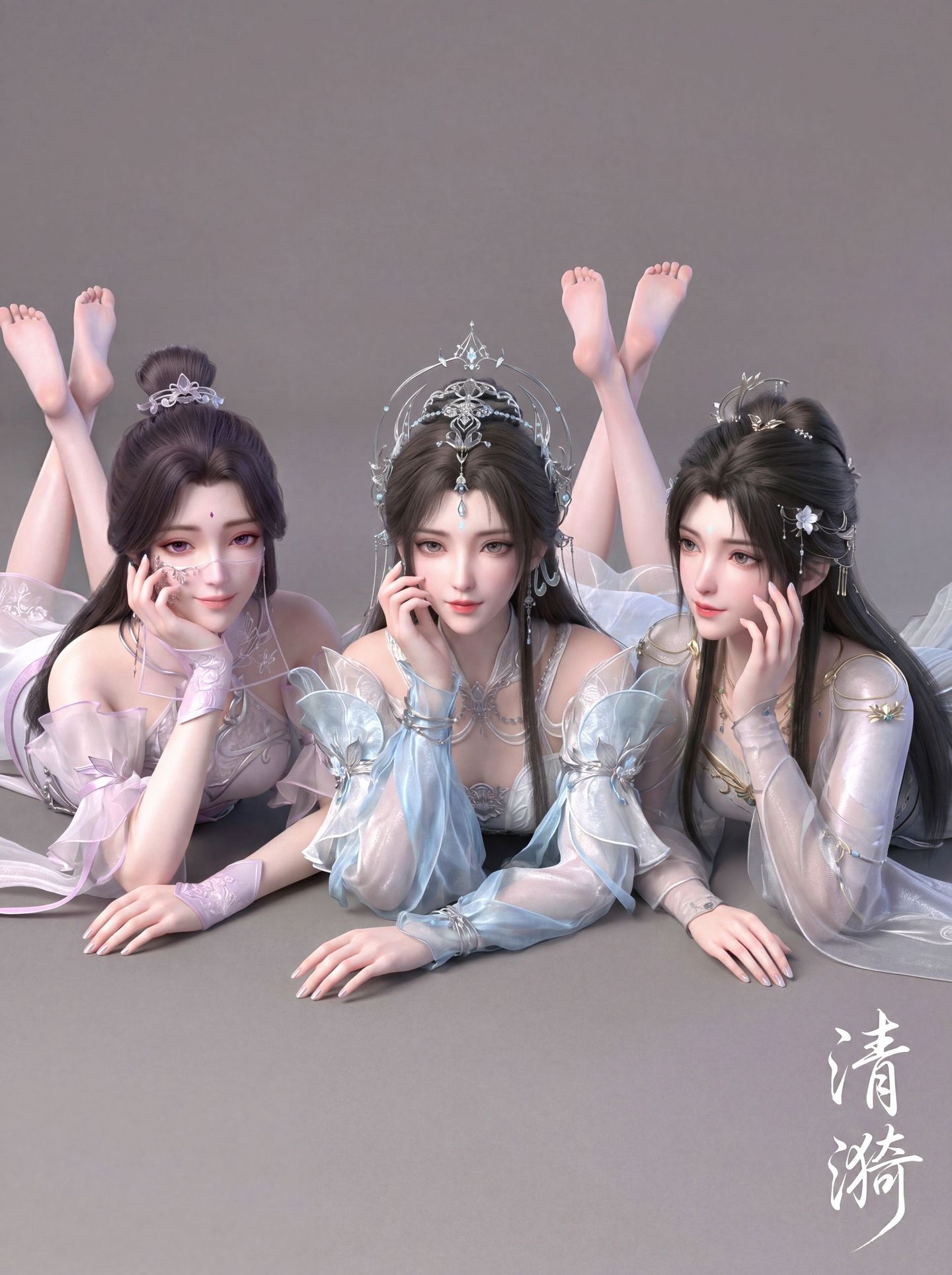 清漪 三人版合照 国漫动漫 AI动漫二创 完美世界女主 又开后宫,第3张