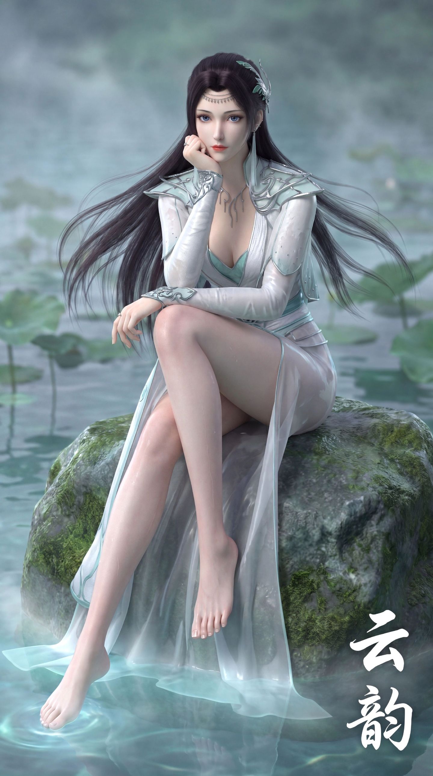 唯美风格 斗破苍穹年番 云韵 大长腿美女 美腿系列 竖版全面屏手机壁纸,第1张