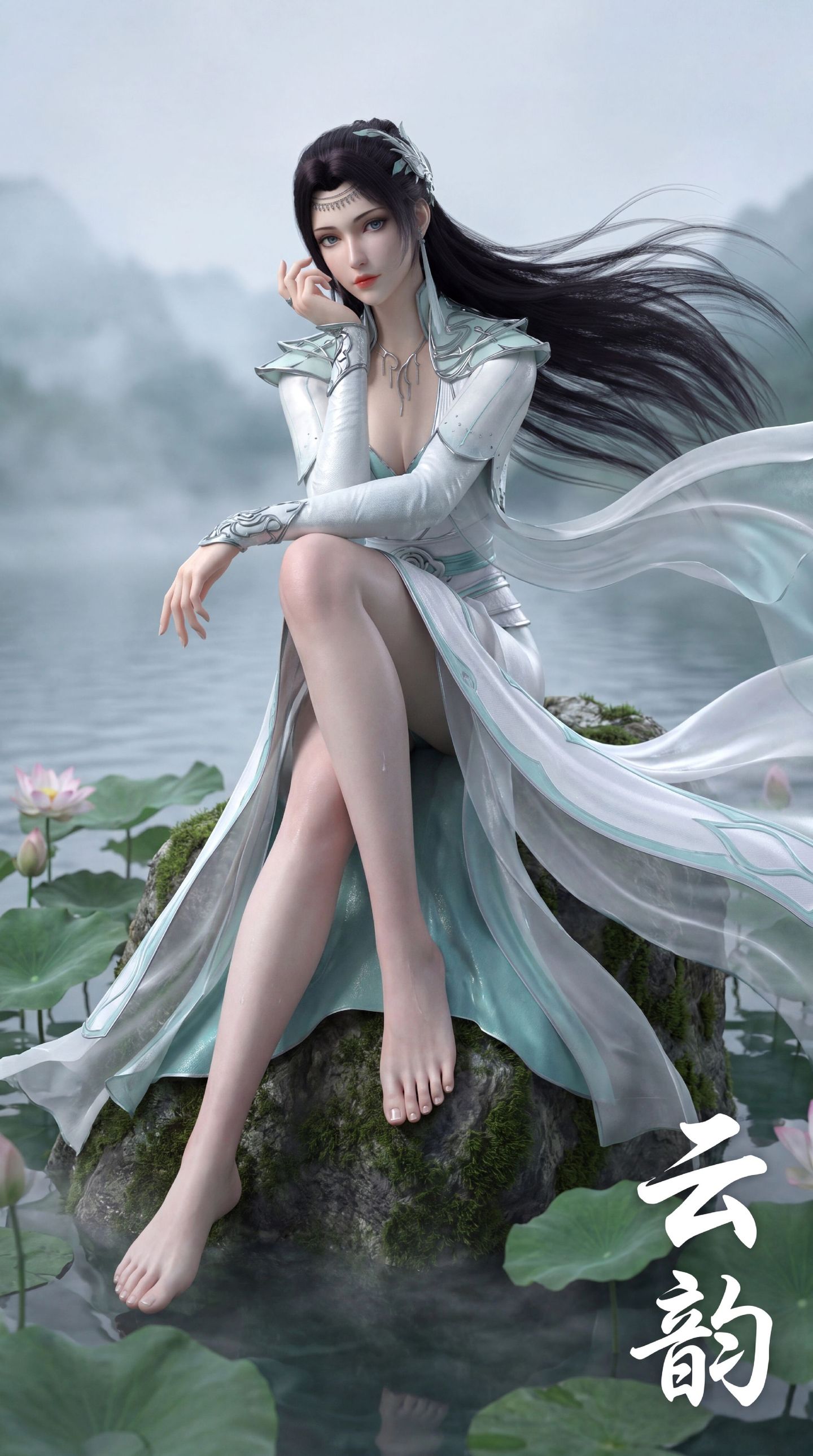 唯美风格 斗破苍穹年番 云韵 大长腿美女 美腿系列 竖版全面屏手机壁纸,第2张