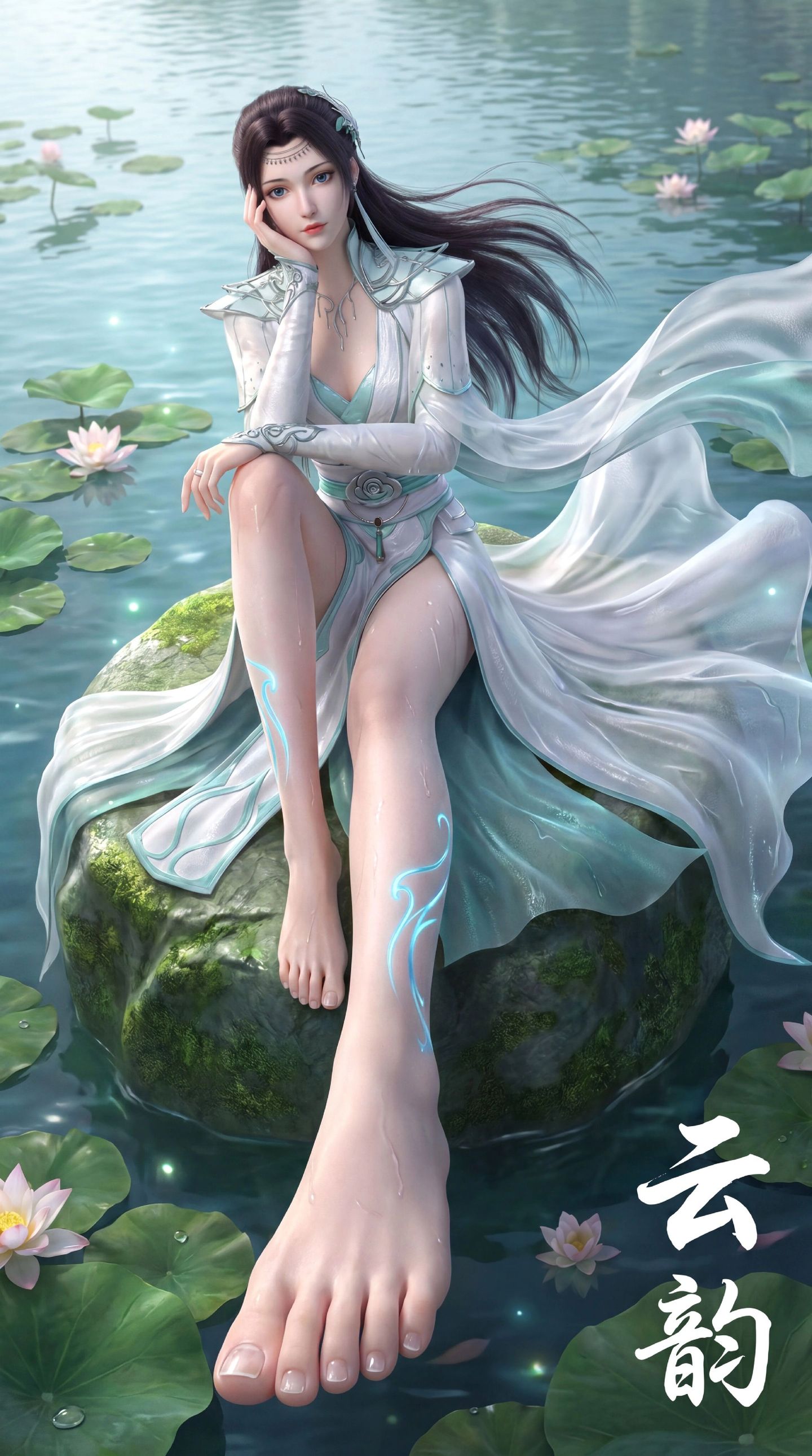 唯美风格 斗破苍穹年番 云韵 大长腿美女 美腿系列 竖版全面屏手机壁纸,第3张