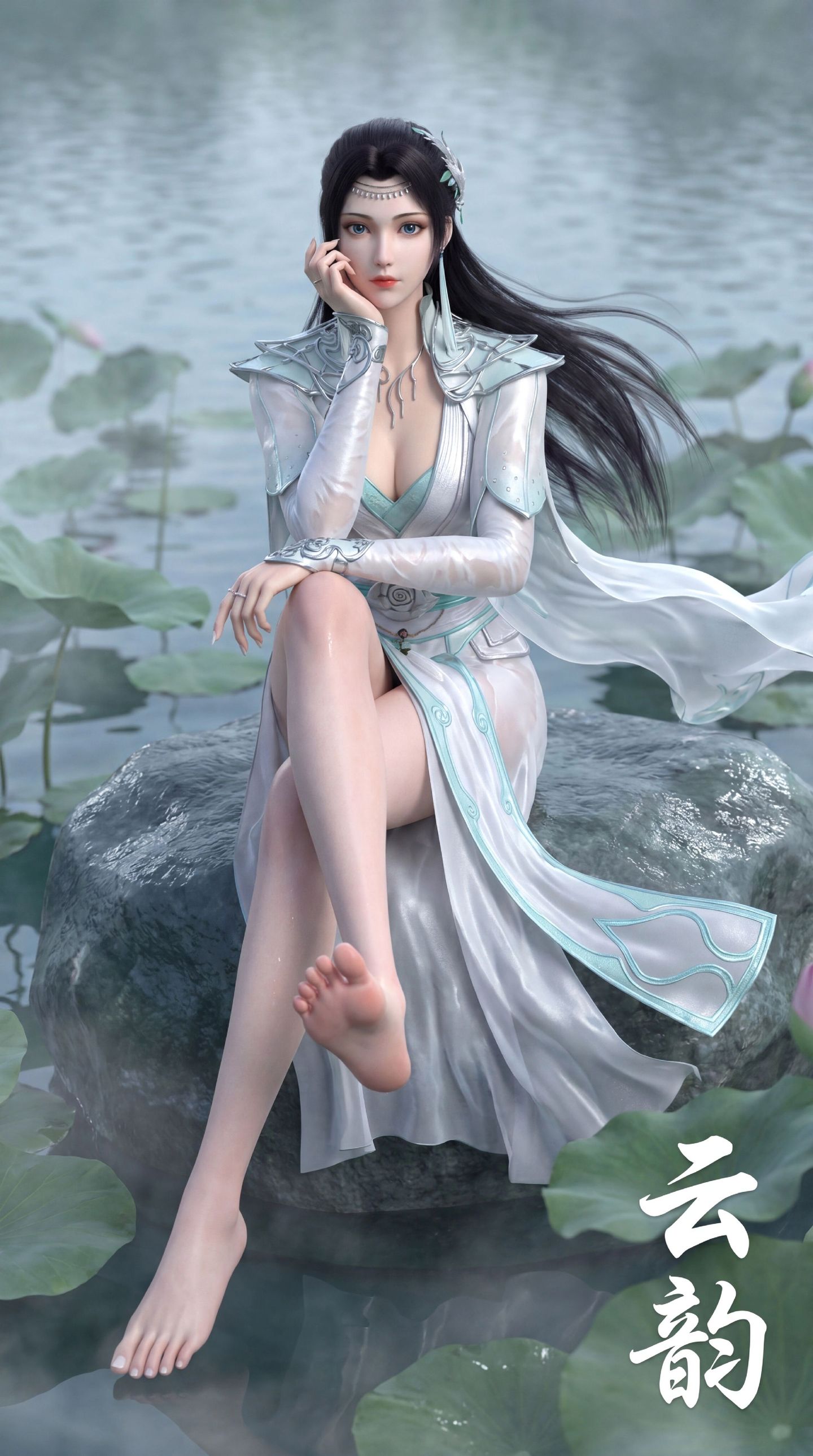 唯美风格 斗破苍穹年番 云韵 大长腿美女 美腿系列 竖版全面屏手机壁纸,第4张