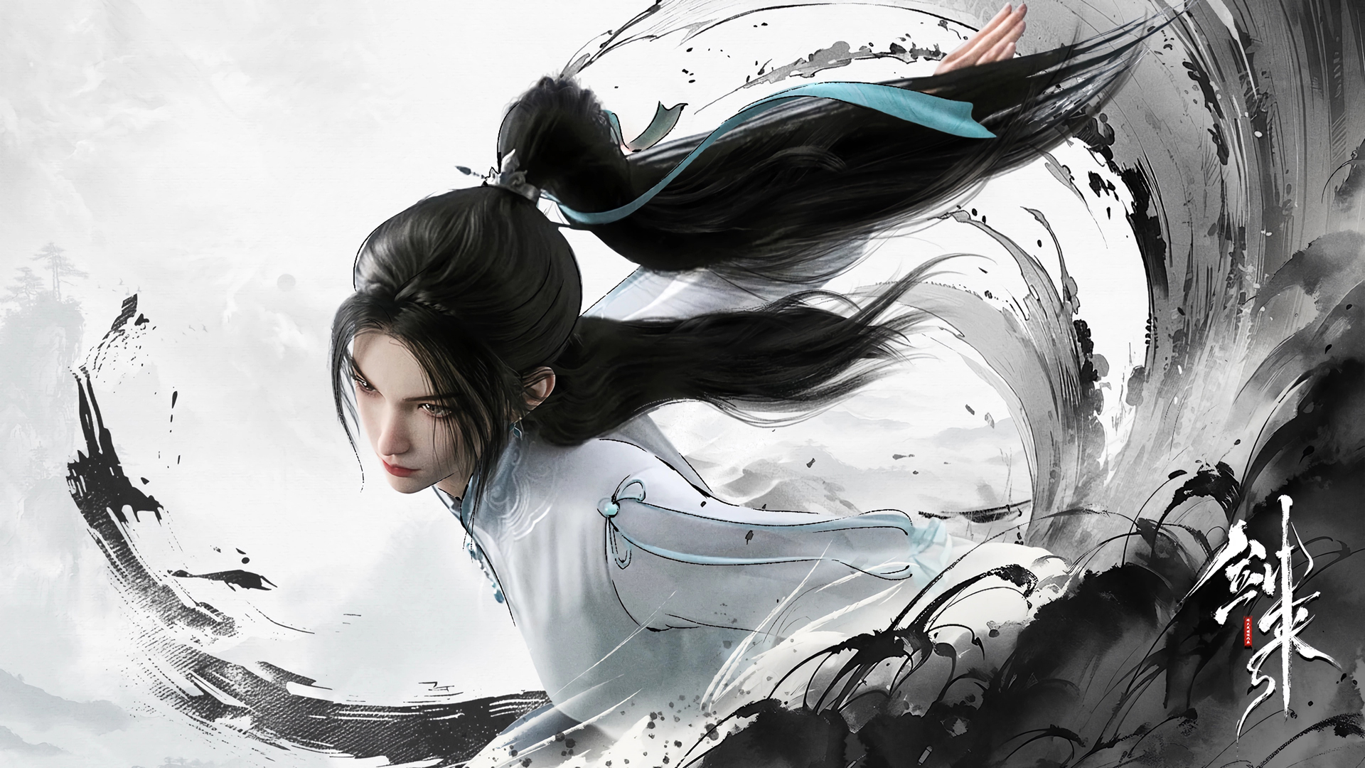 电脑壁纸 电脑桌面 剑来宁姚水墨画高清壁纸,第1张
