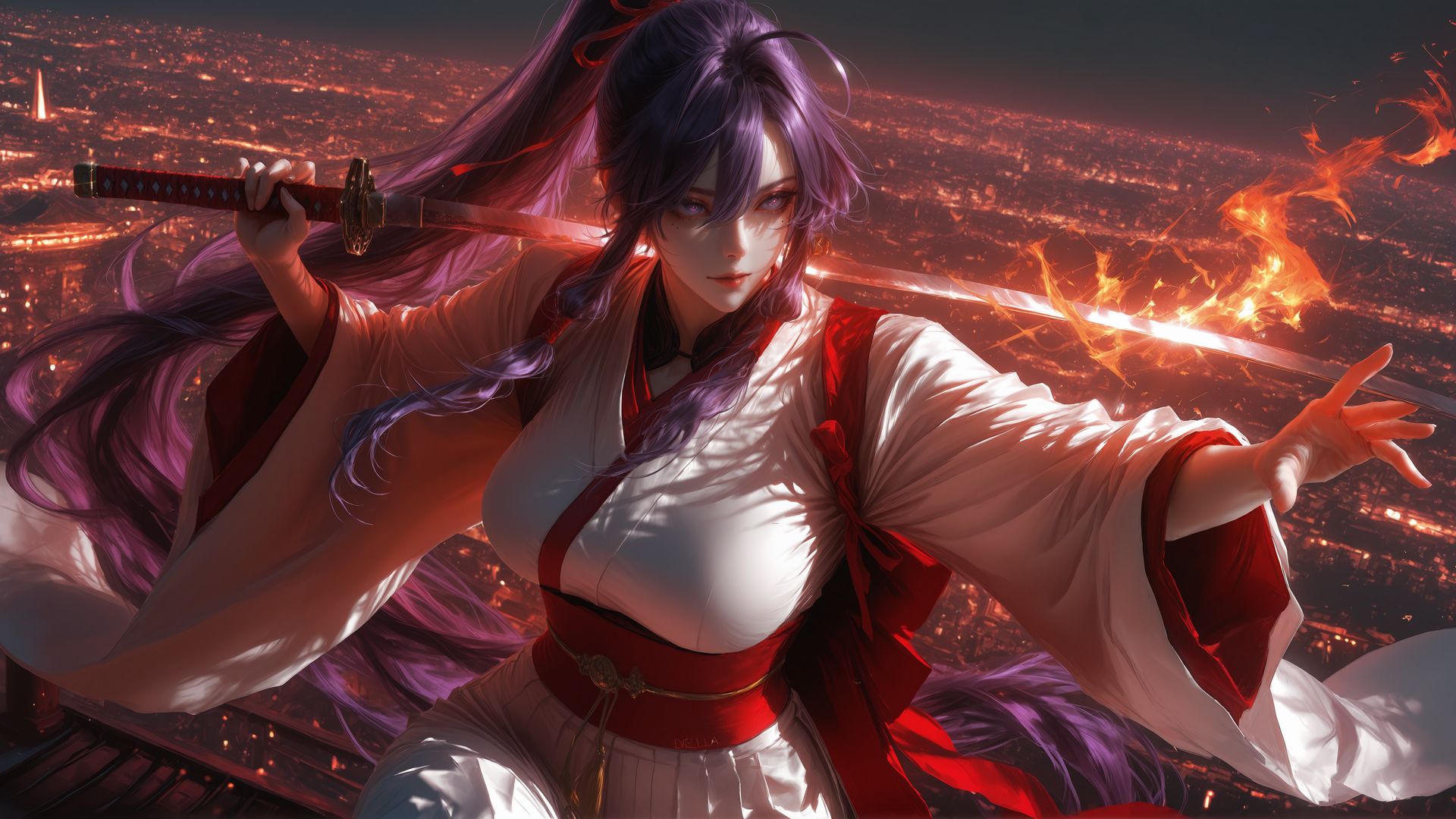 二次元动漫壁纸 ai生图 ai绘画 电脑桌面壁纸 高清美女图,第1张