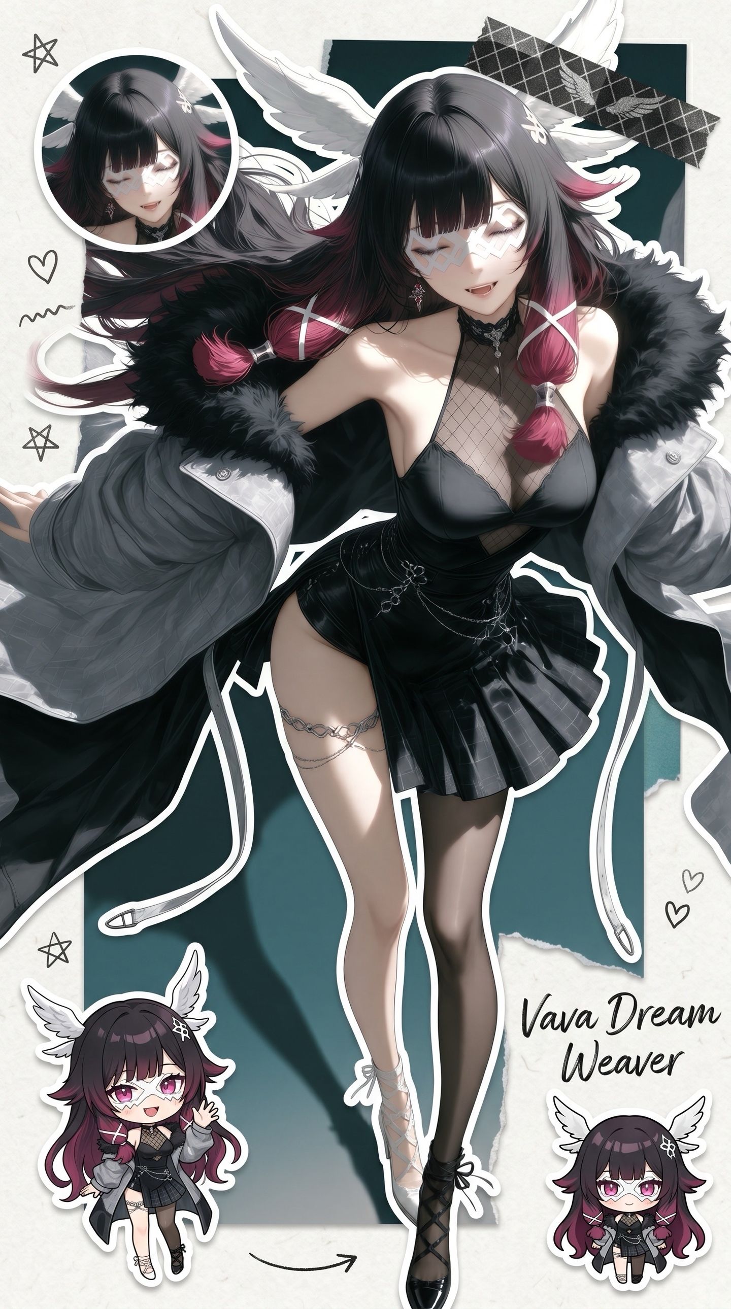 撕纸拼贴风 今日模特小姐姐 超美 二次元 同人二创 原神 芙宁娜 甘雨,第1张
