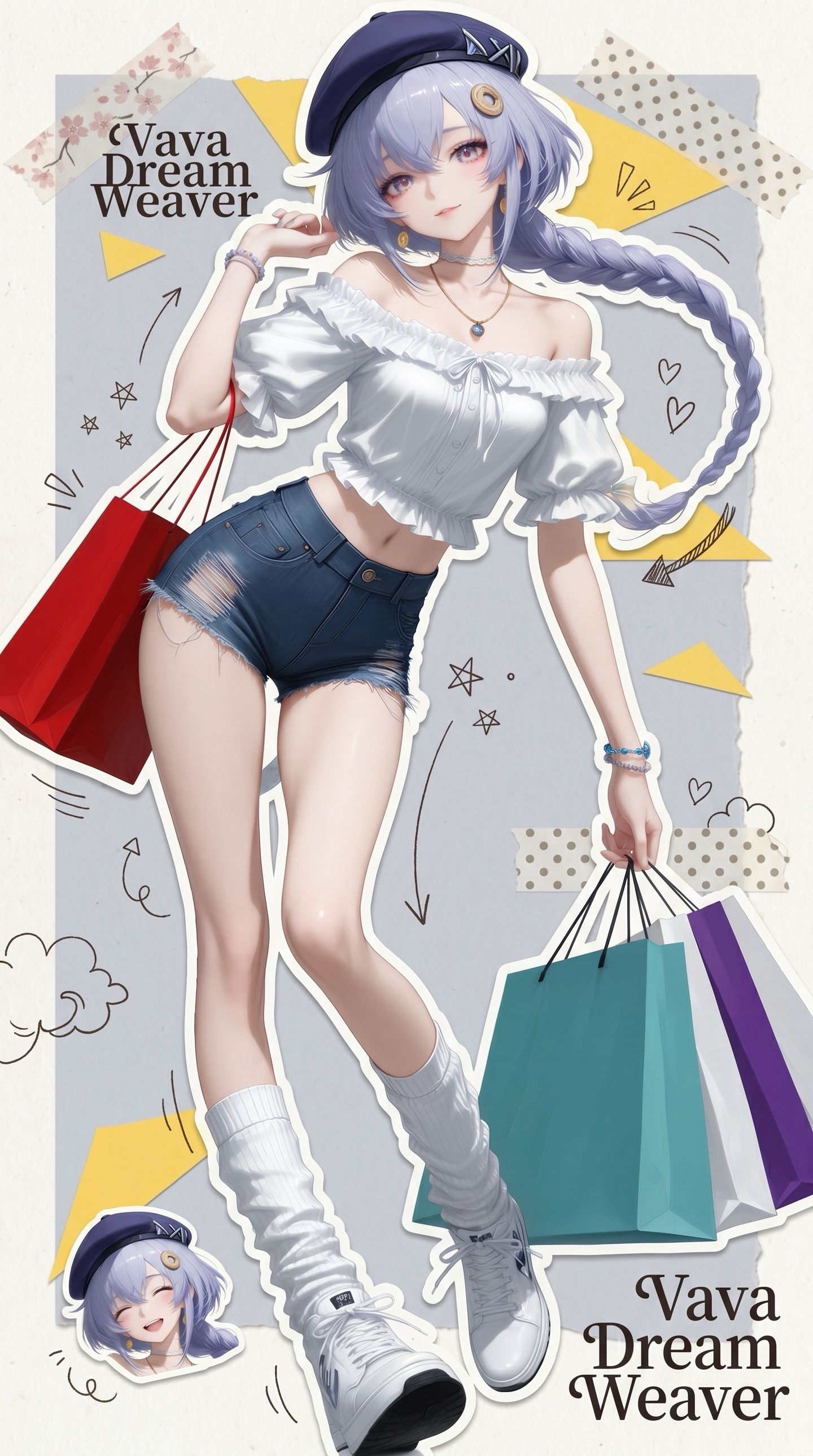 撕纸拼贴风 今日模特小姐姐 超美 二次元 同人二创 原神 芙宁娜 甘雨,第5张
