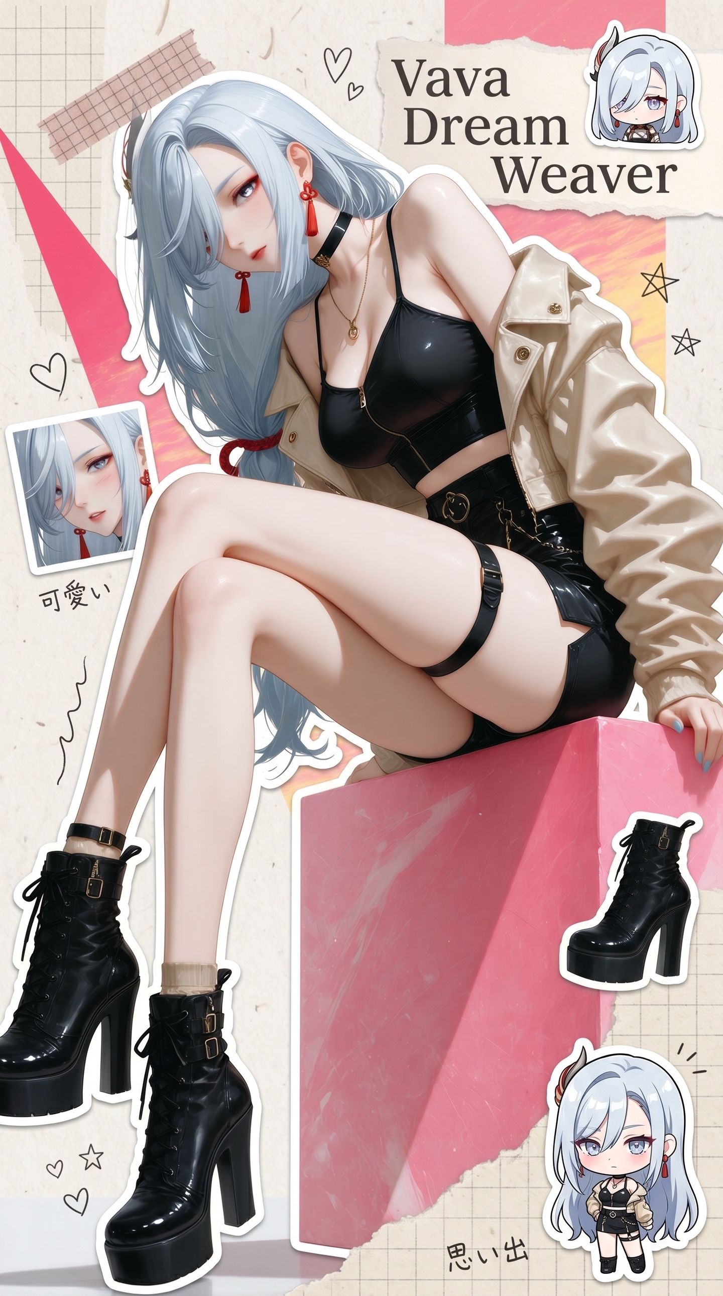 模特小姐姐 申鹤 缠流子 芙莉莲 二次元 同人二创 大长腿,第1张