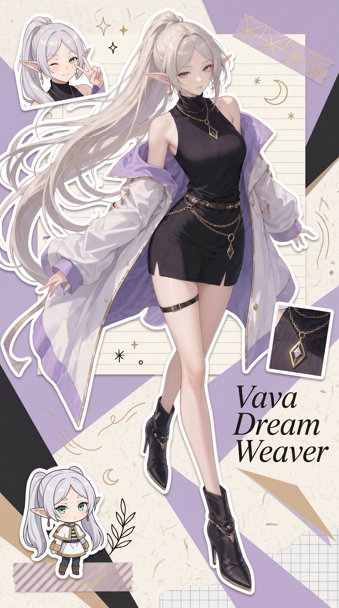 模特小姐姐 申鹤 缠流子 芙莉莲 二次元 同人二创 大长腿,第4张