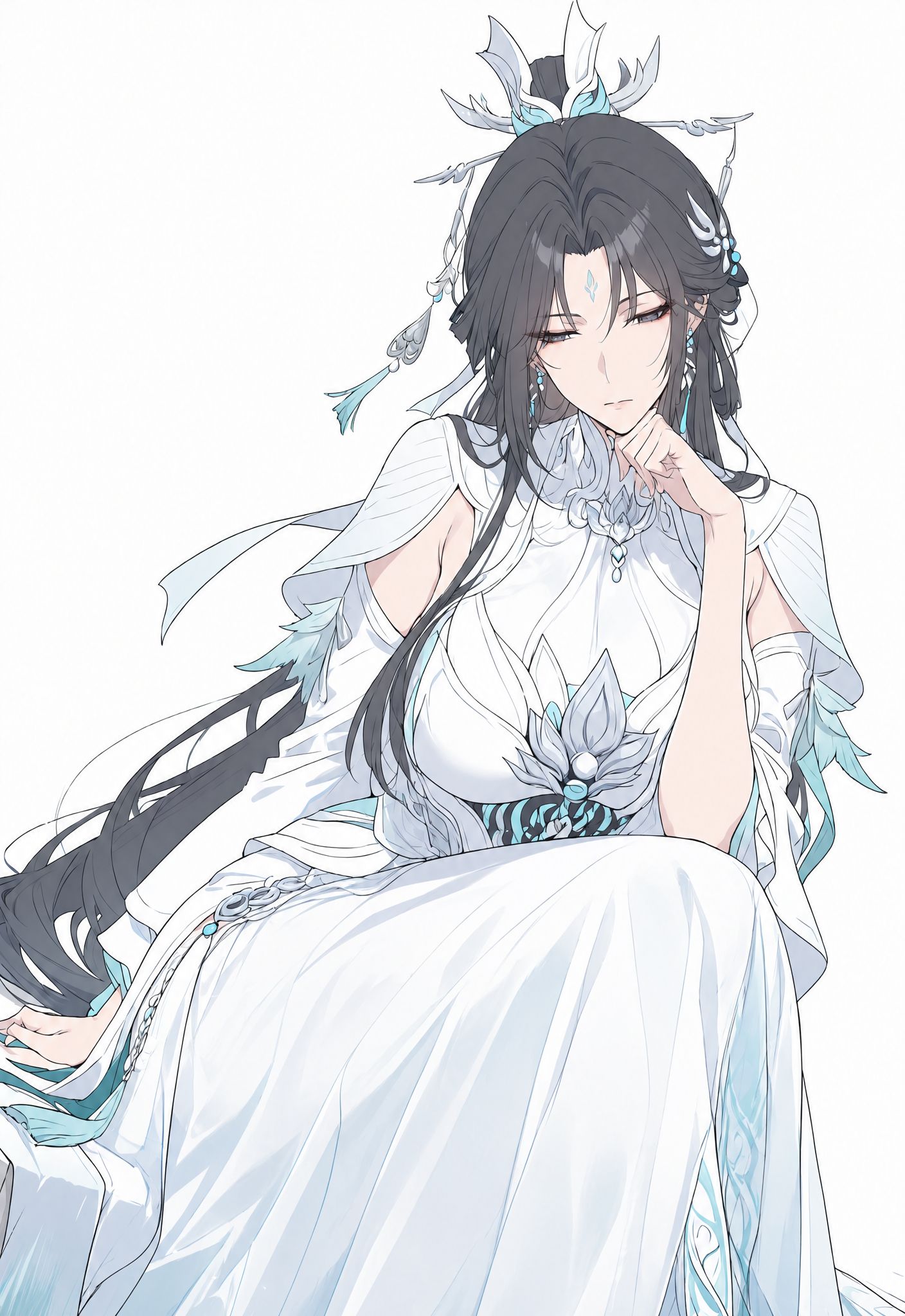 二次元版陆雪琪 诛仙 古风插画 古风古装古韵美女,第2张
