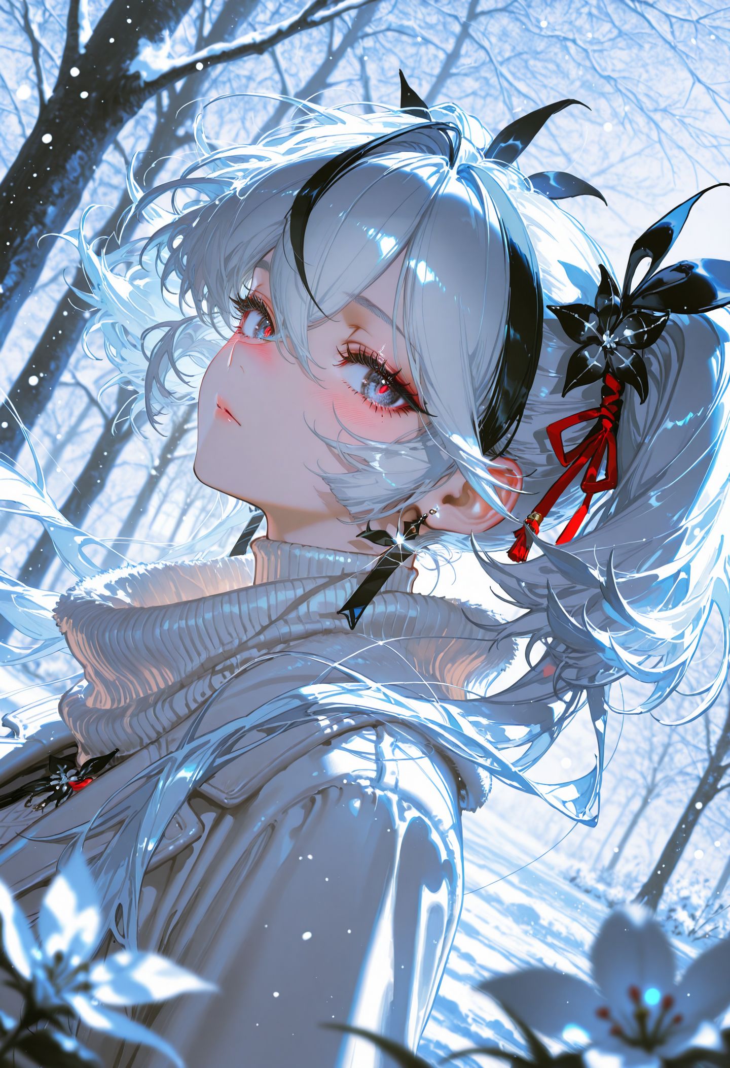 二次元游戏 鸣潮 弗洛洛 坎特蕾拉 椿 下雪了 雪景 超高清脸部,第1张