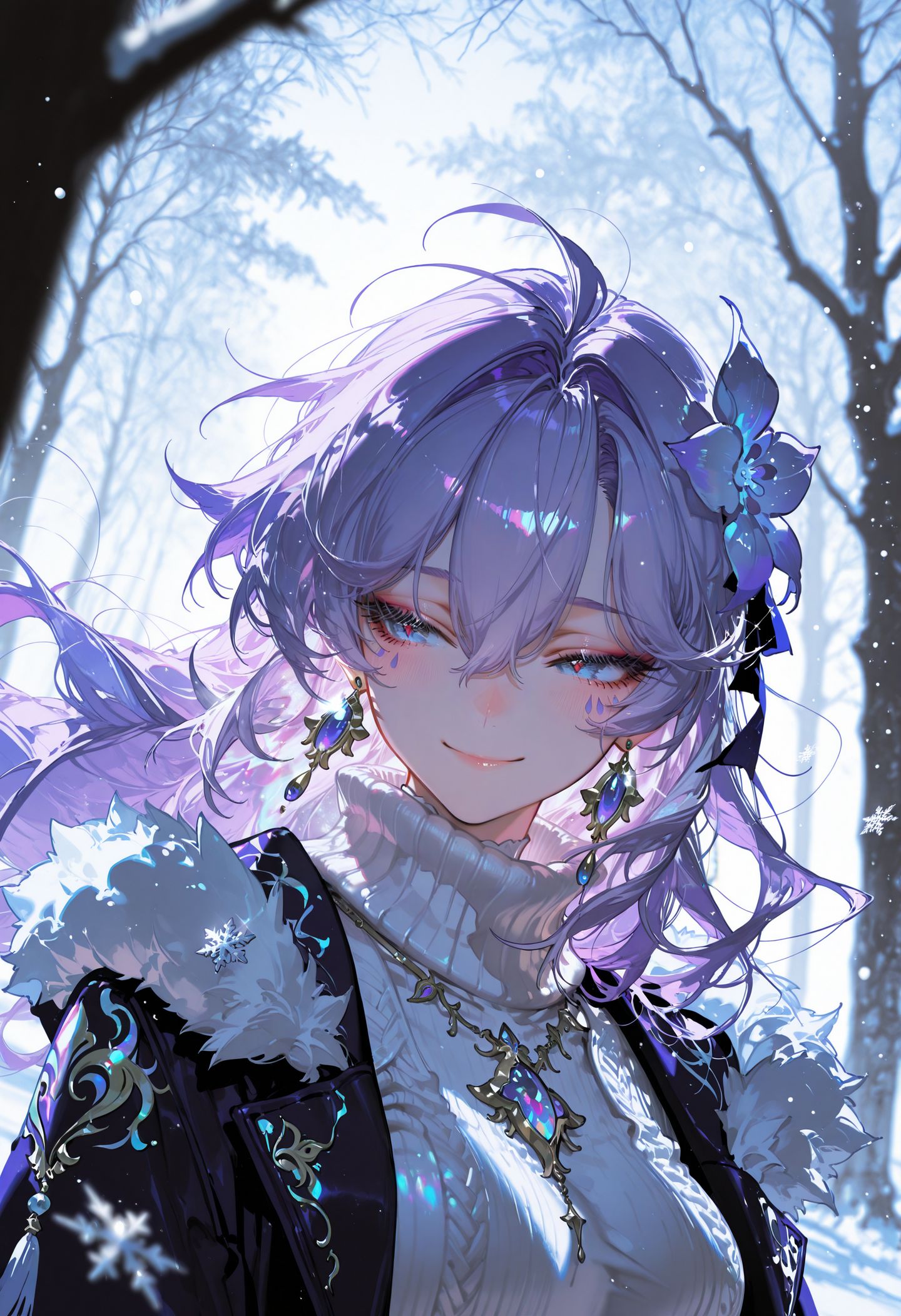 二次元游戏 鸣潮 弗洛洛 坎特蕾拉 椿 下雪了 雪景 超高清脸部,第3张