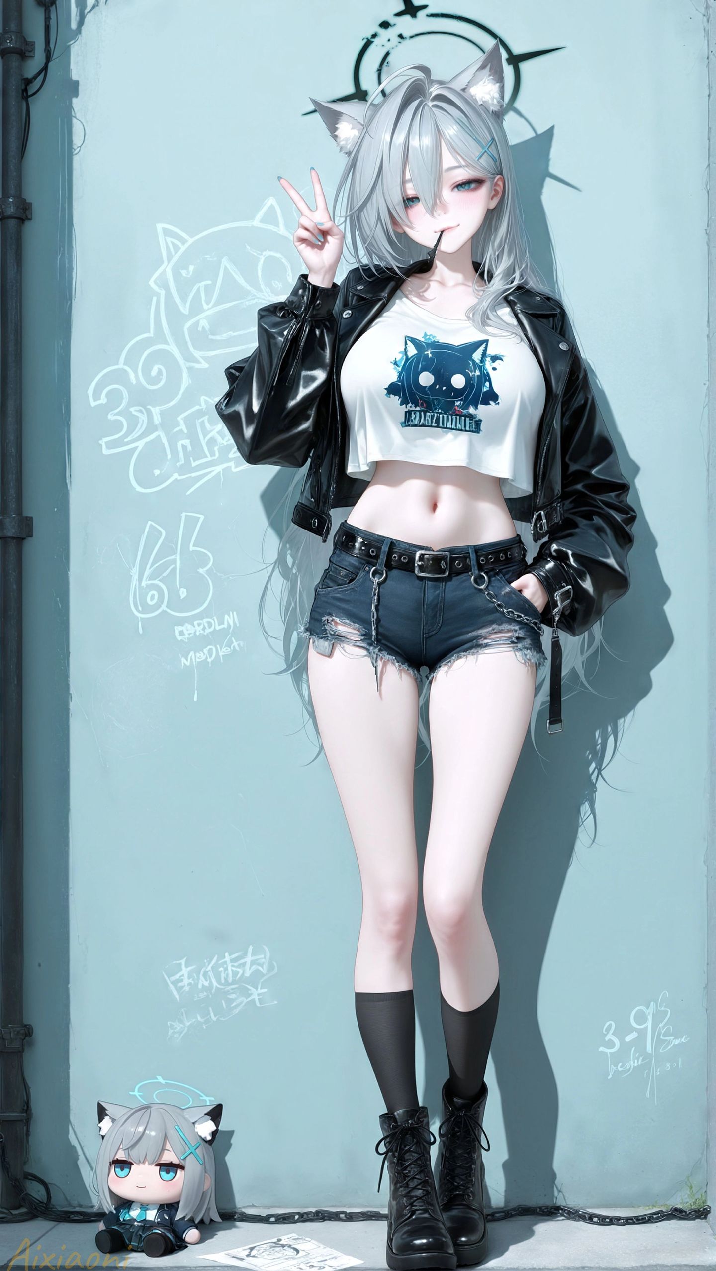 蔚蓝档案 白子 二次元游戏少女 可爱女孩 竖版壁纸,第1张