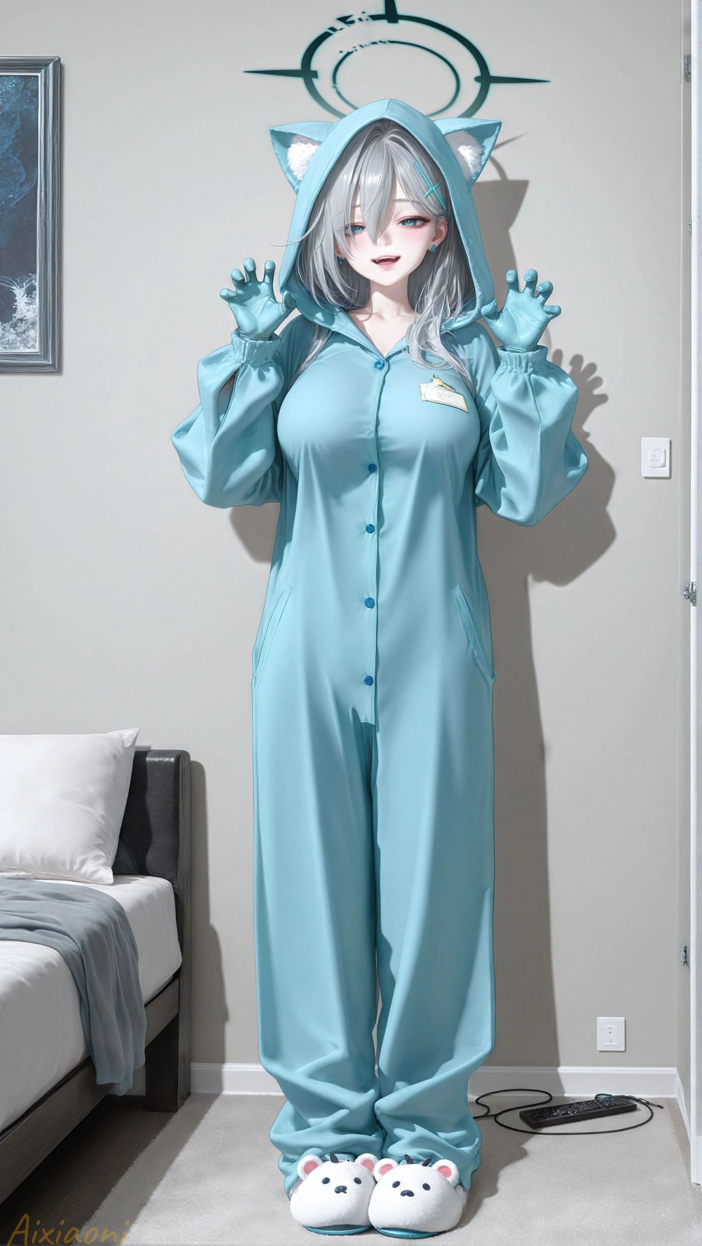 蔚蓝档案 白子 二次元游戏少女 可爱女孩 竖版壁纸,第3张