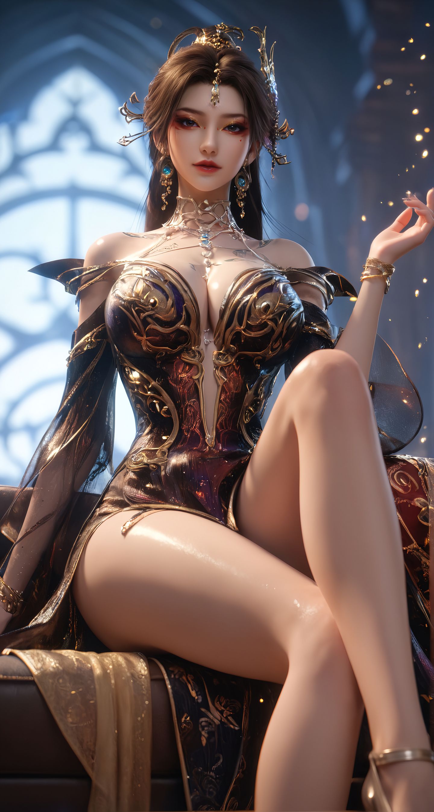 玄幻古风动画 古佩儿 国漫美女 动漫女神 大长腿性感御姐 超高清手机壁纸,第1张