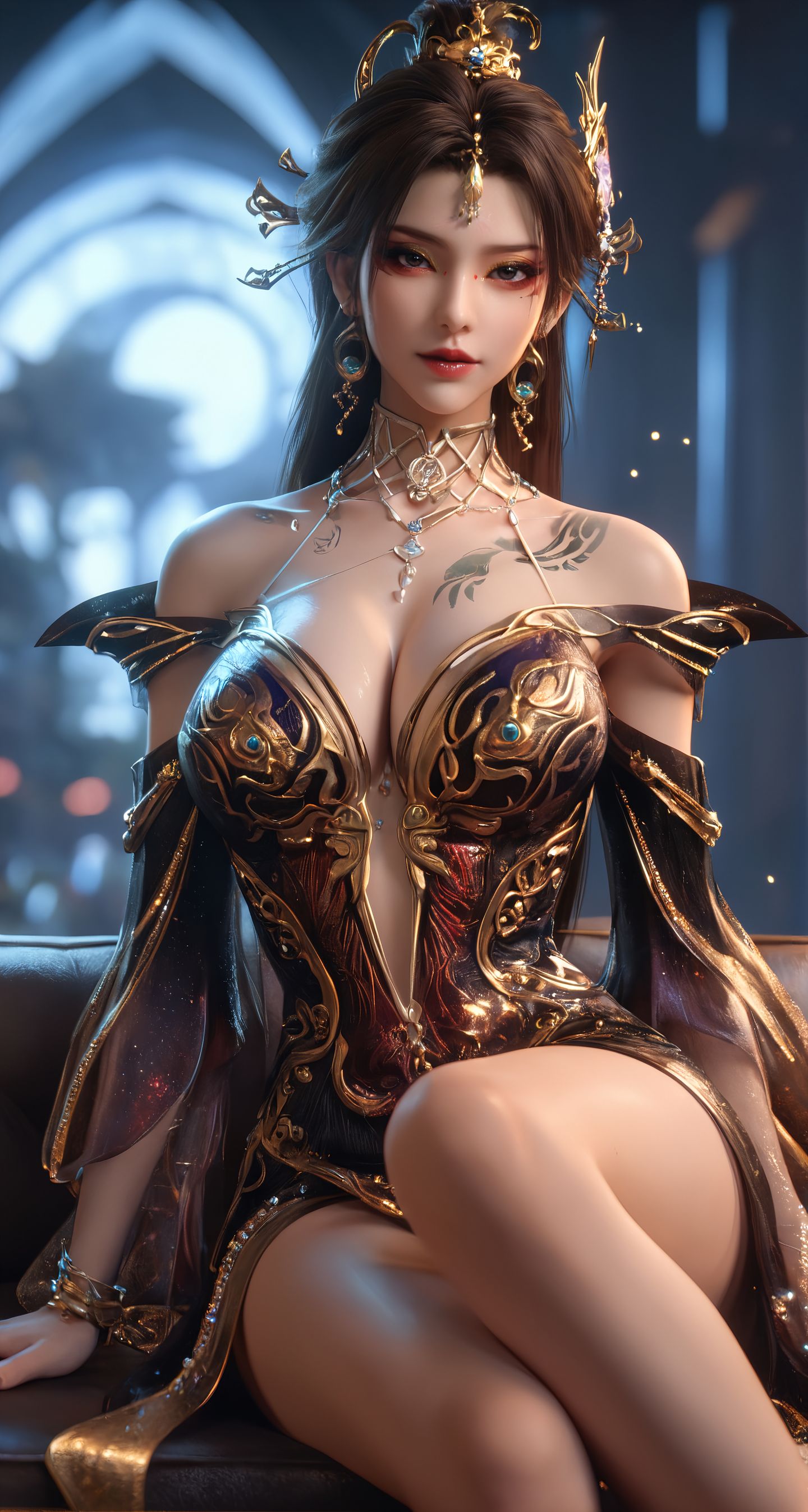 玄幻古风动画 古佩儿 国漫美女 动漫女神 大长腿性感御姐 超高清手机壁纸,第3张