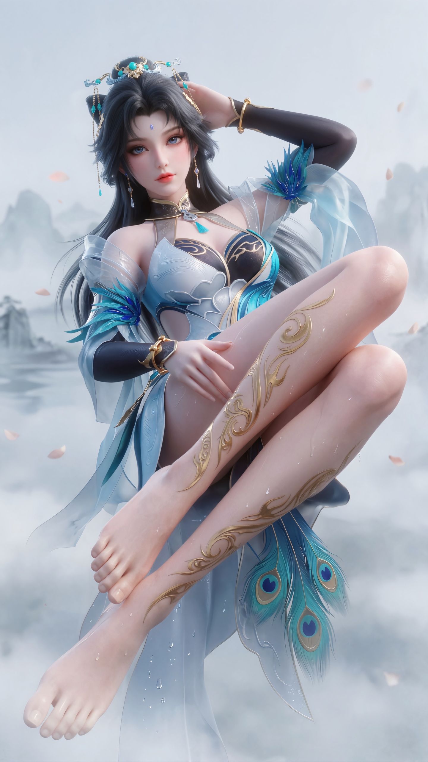 慕茗雪仙子 冰系佳人 百炼成神 国漫壁纸 动漫女神 美腿 腿控,第1张