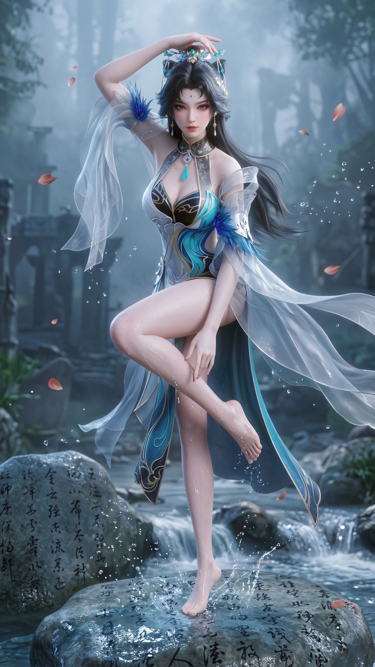 慕茗雪仙子 冰系佳人 百炼成神 国漫壁纸 动漫女神 美腿 腿控,第3张