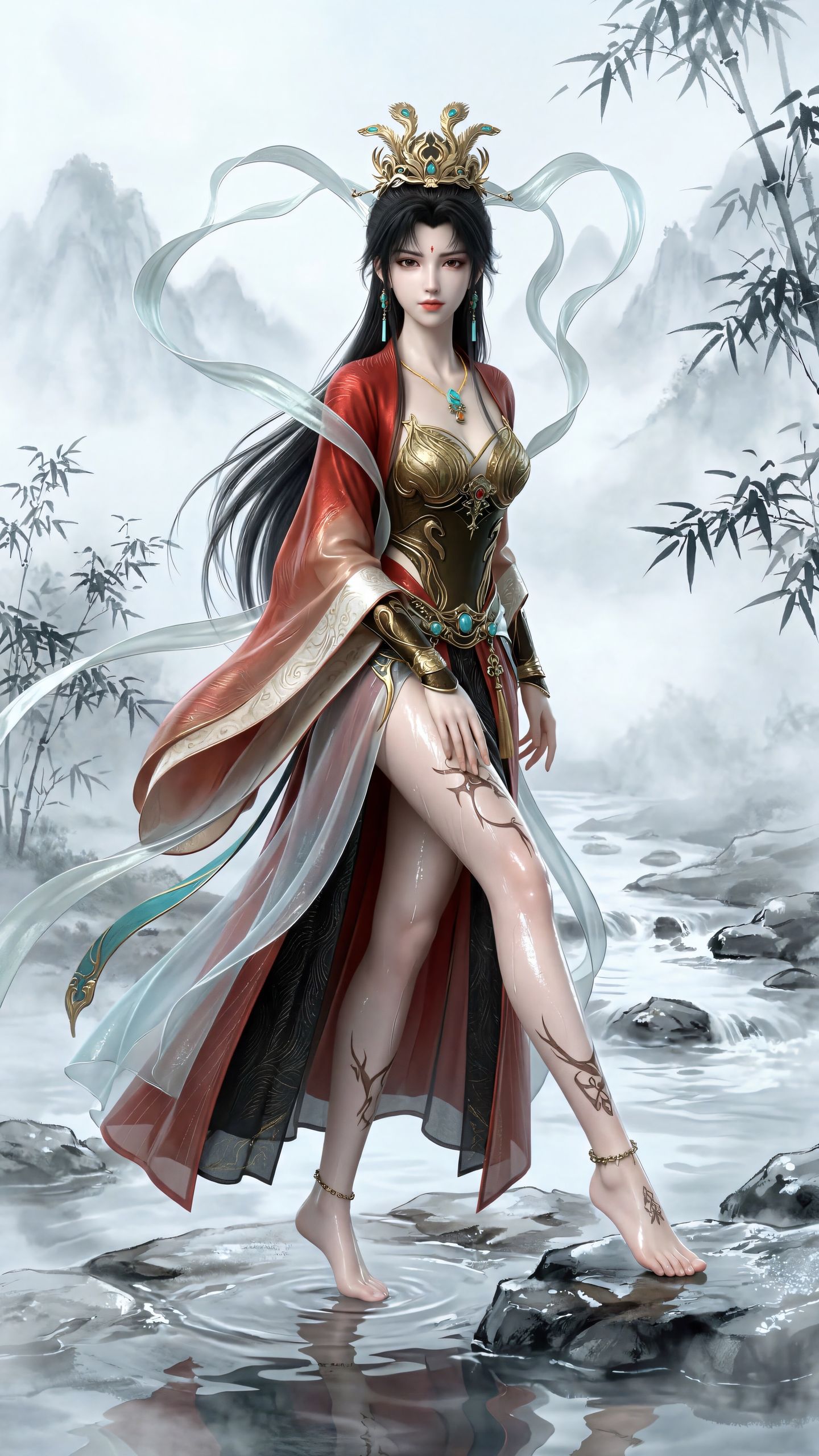 神冥 完美世界 国漫壁纸 国漫女神 腿控 古风水墨,第4张
