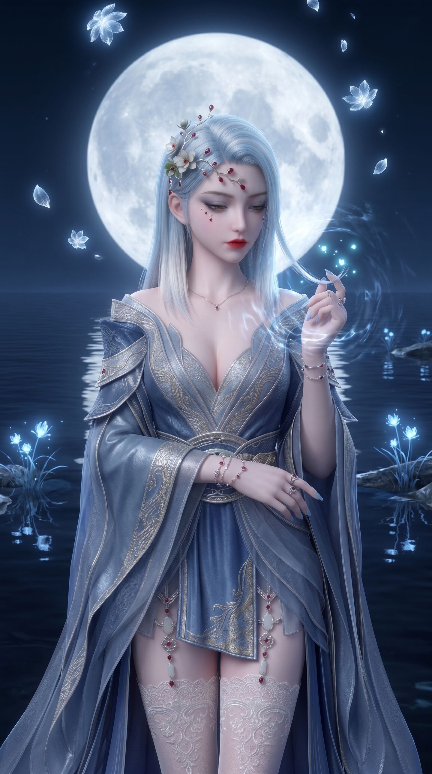 动漫国漫美图 梦境之美 冷清秋壁纸 蕾丝袜 美女御姐 高清图片,第1张
