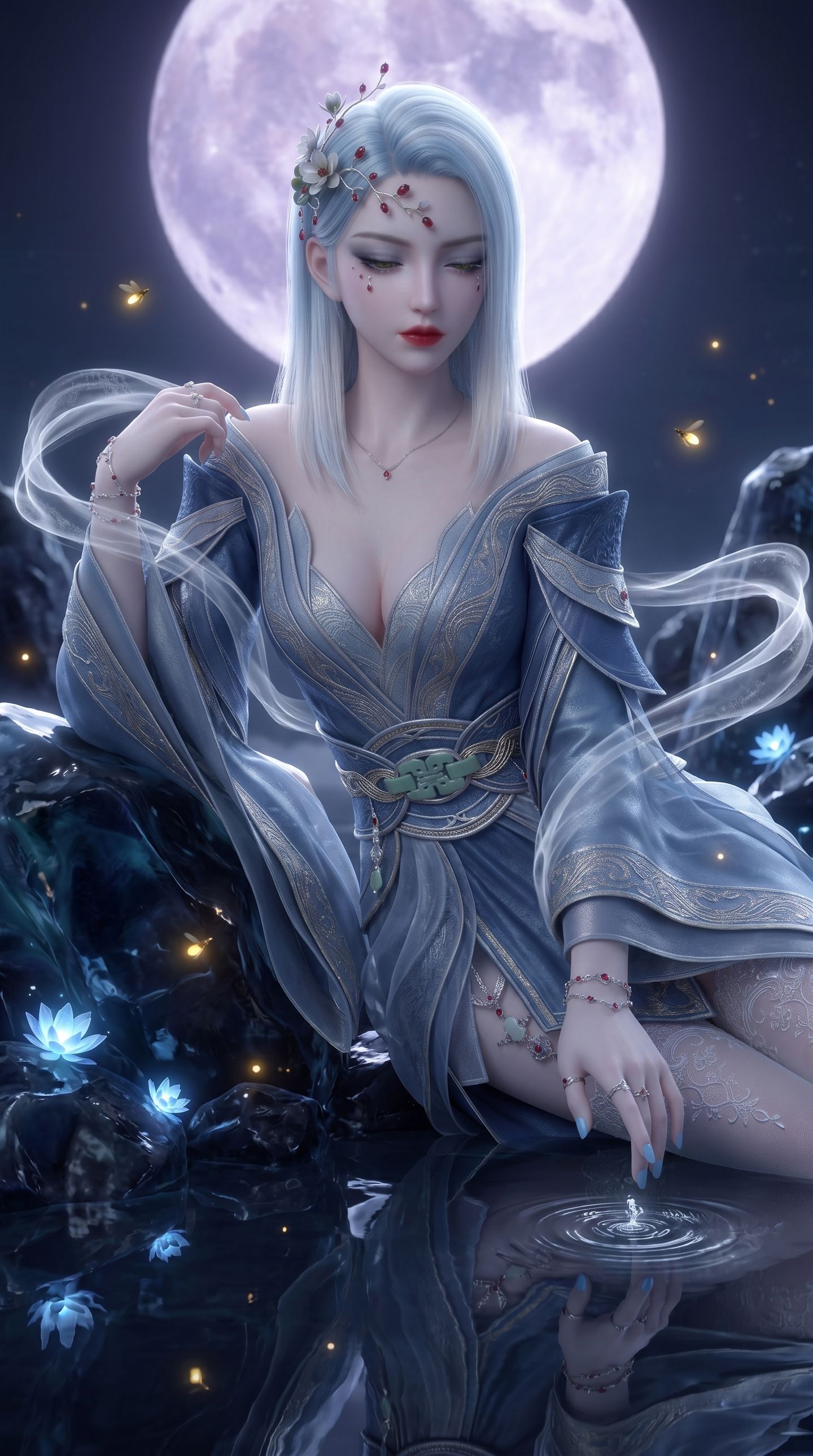 动漫国漫美图 梦境之美 冷清秋壁纸 蕾丝袜 美女御姐 高清图片,第3张