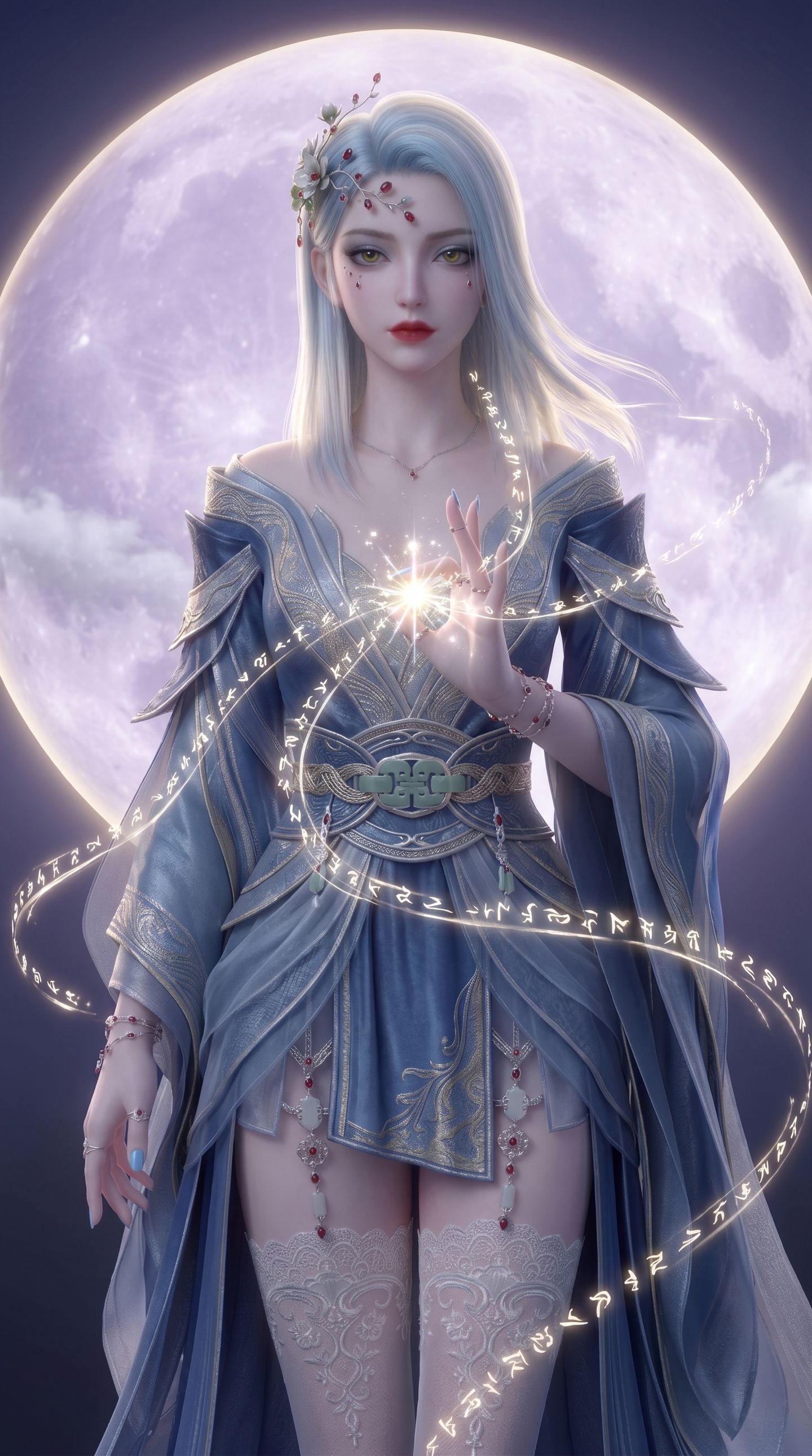 动漫国漫美图 梦境之美 冷清秋壁纸 蕾丝袜 美女御姐 高清图片,第6张