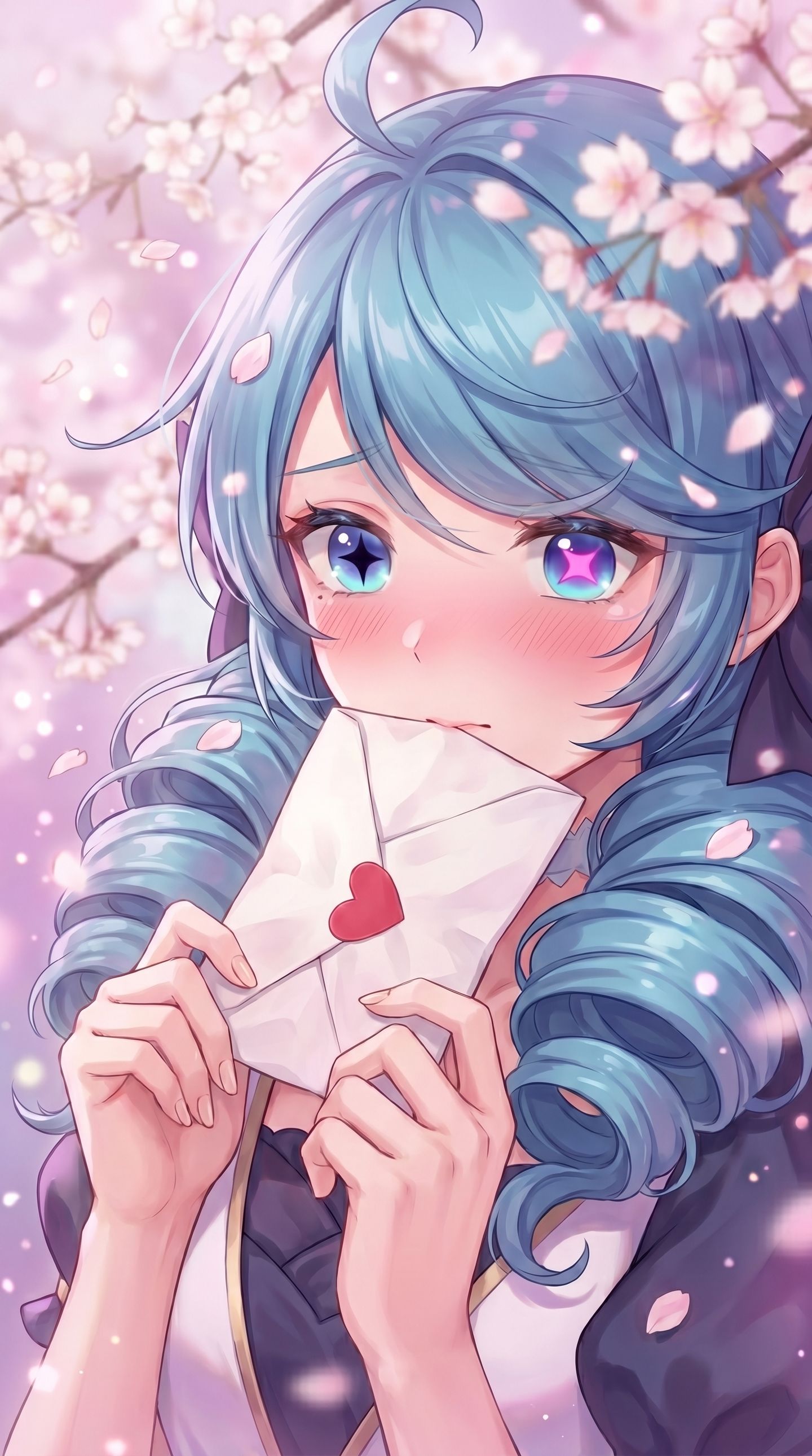 二次元 告白信 lol手游ai创作 英雄联盟ai整活 格温 妮蔻 可爱害羞脸红,第3张