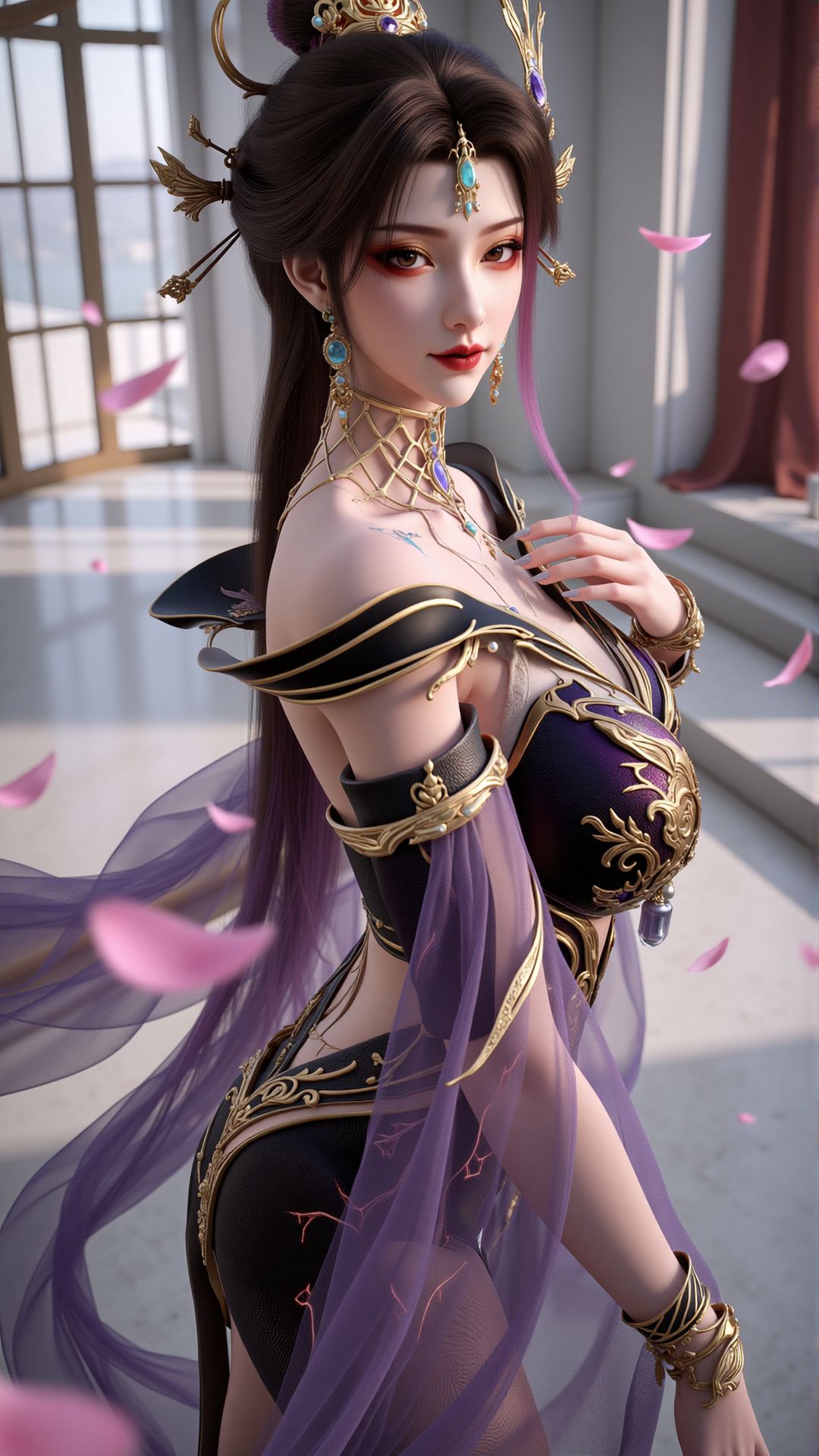 百炼成神 古佩儿 竖屏壁纸 紫纱御姐氛围 纯欲天花板,第5张