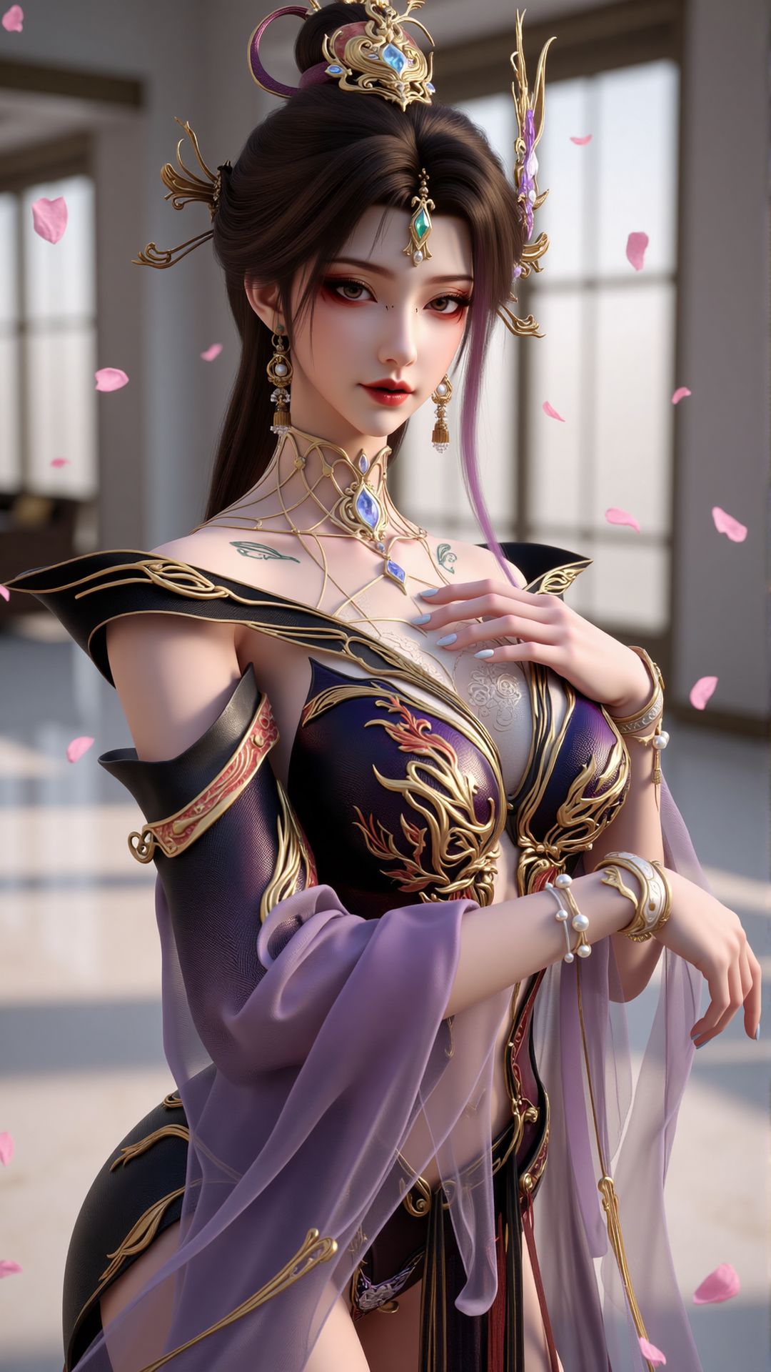 百炼成神 古佩儿 竖屏壁纸 紫纱御姐氛围 纯欲天花板,第6张