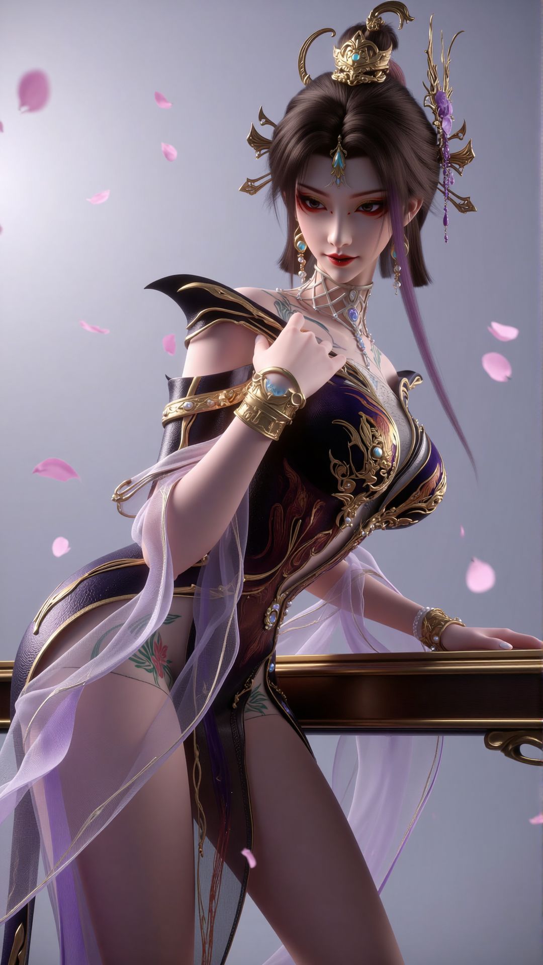 动漫人物角色 百炼成神 古佩儿 手机竖屏壁纸 背景图片 大长腿,第5张