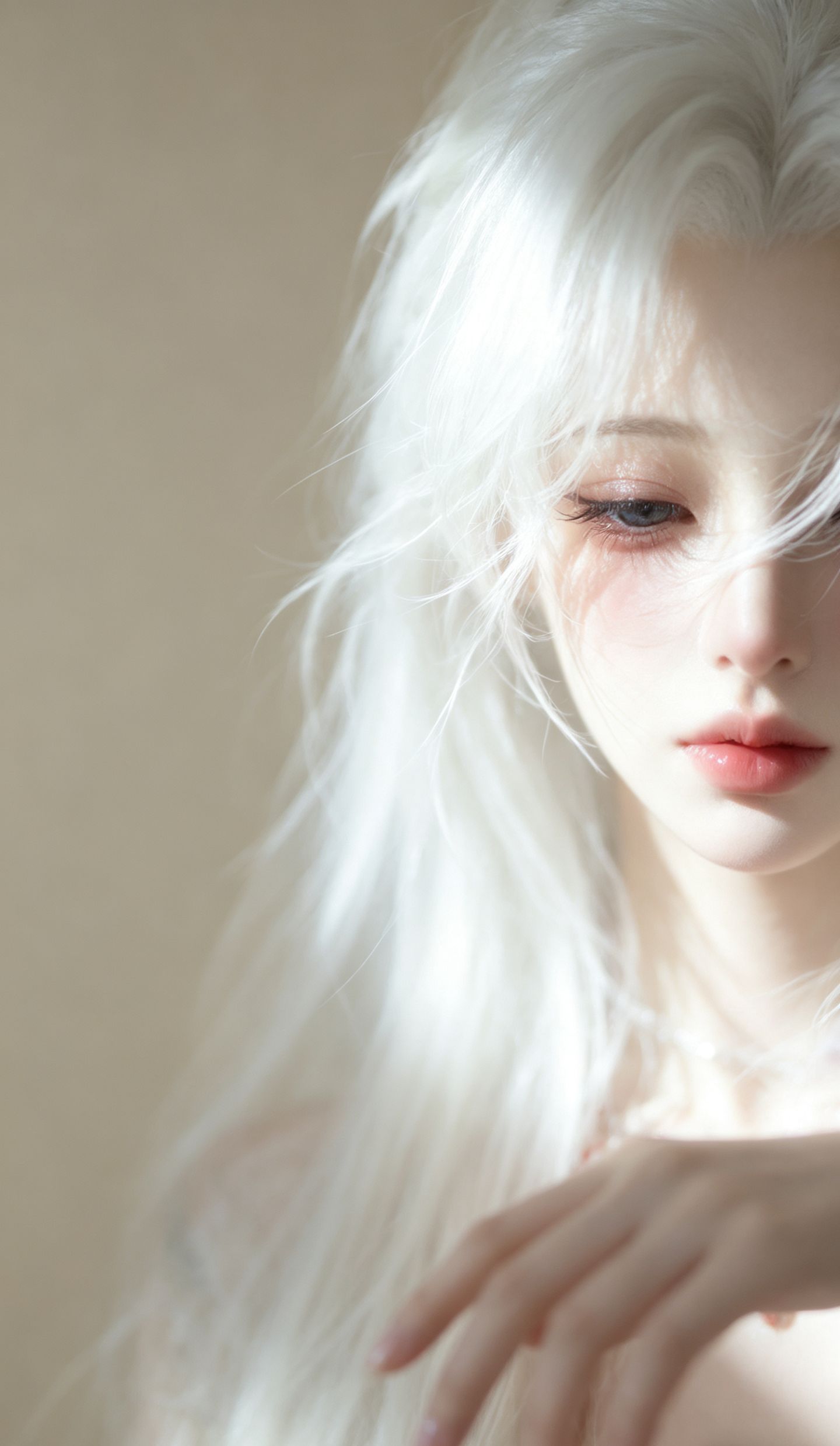AI写实美女 手机壁纸 逆水寒手游 楼兰版本 游戏角色捏脸 唯美,第2张