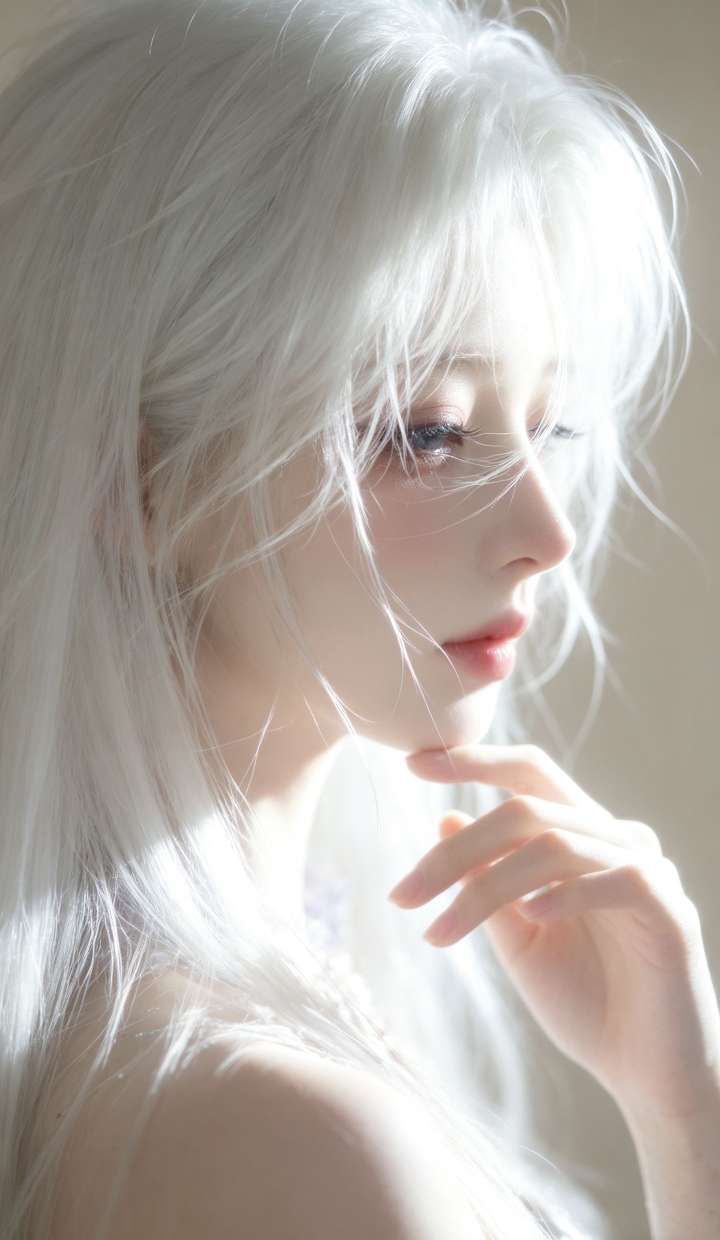 AI写实美女 手机壁纸 逆水寒手游 楼兰版本 游戏角色捏脸 唯美,第3张
