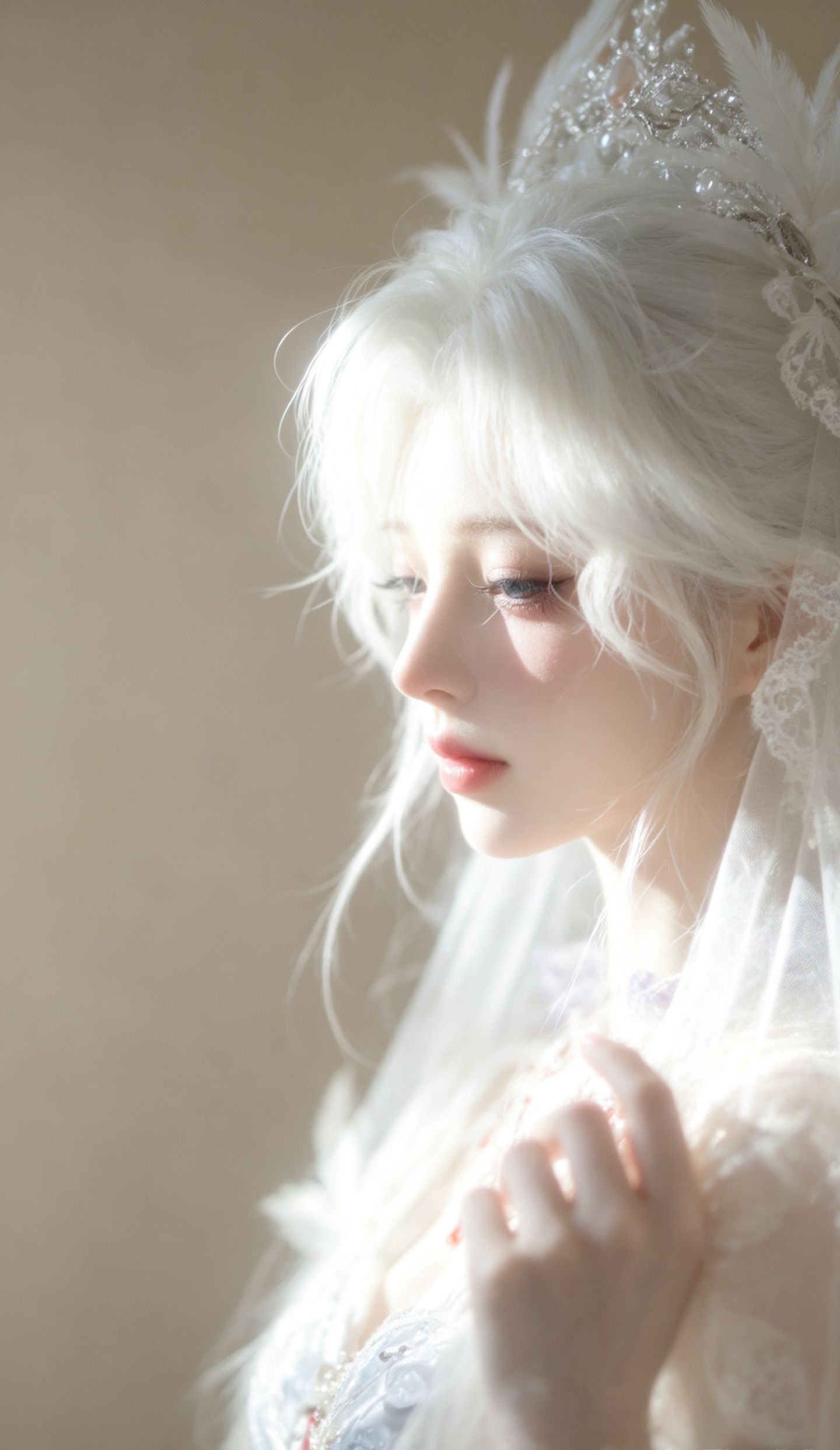 AI写实美女 手机壁纸 逆水寒手游 楼兰版本 游戏角色捏脸 唯美,第4张