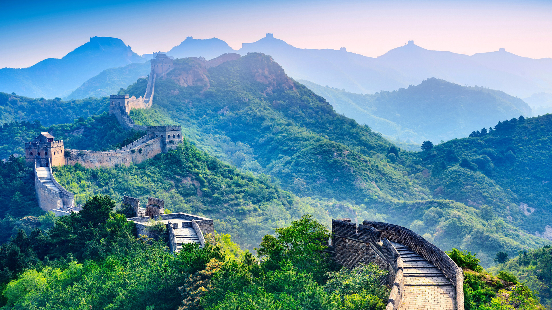 夏天长城风景桌面壁纸,第1张