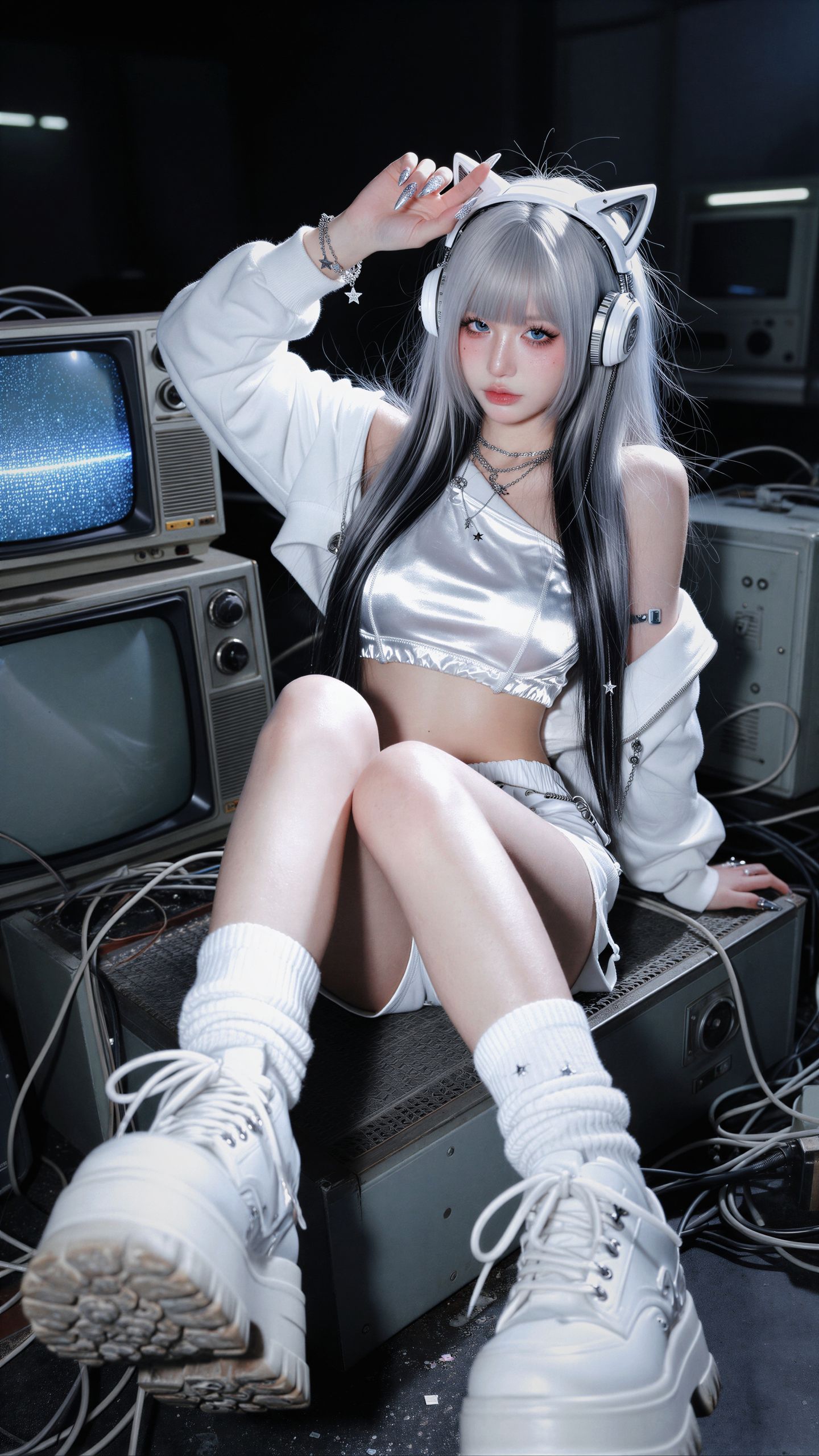 赛博Y2K风格分享 赛博朋克风格 拍照姿势 电竞美女,第2张 赛博Y2K风格分享 赛博朋克风格 拍照姿势 电竞美女,第2张