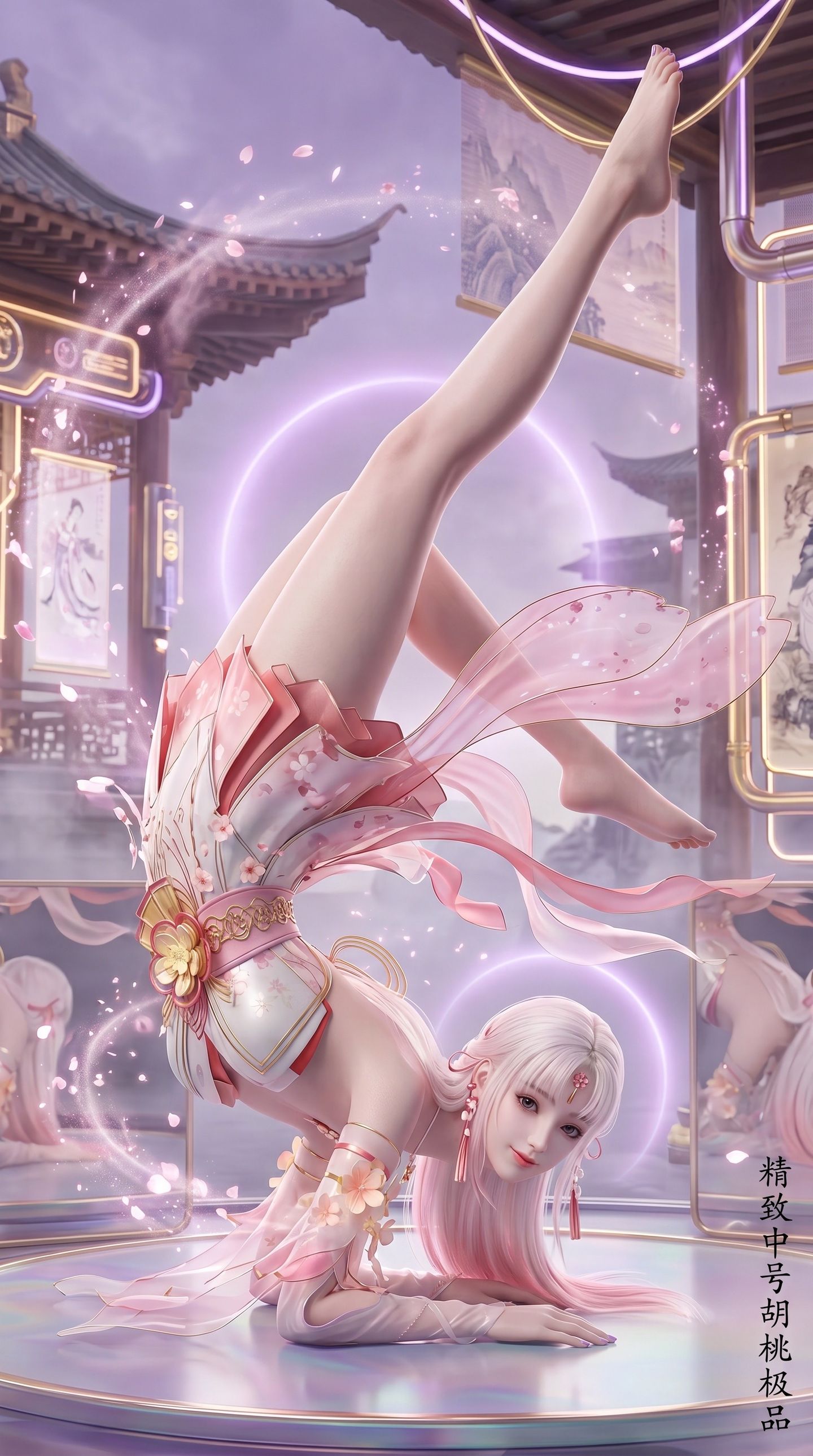 永劫无间呆萌女角色 胡桃神装皮肤 这是什么姿势 大长腿游戏美女图片,第1张