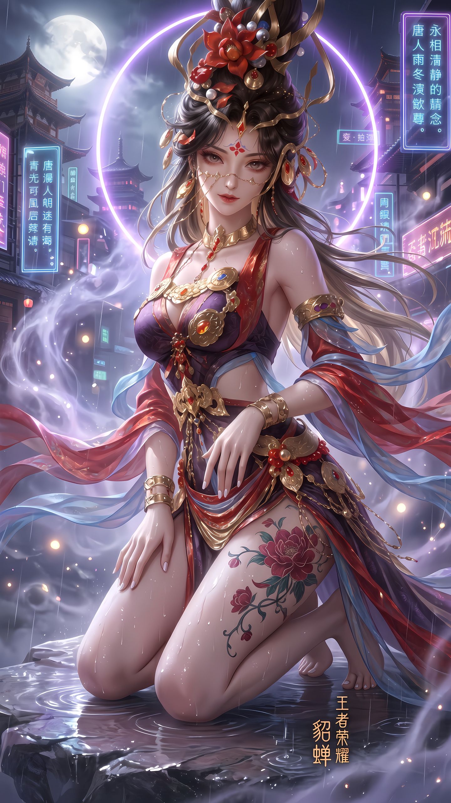 王者荣耀 马年限定皮肤魅魔貂蝉 游戏美女 游戏壁纸 超高清,第5张