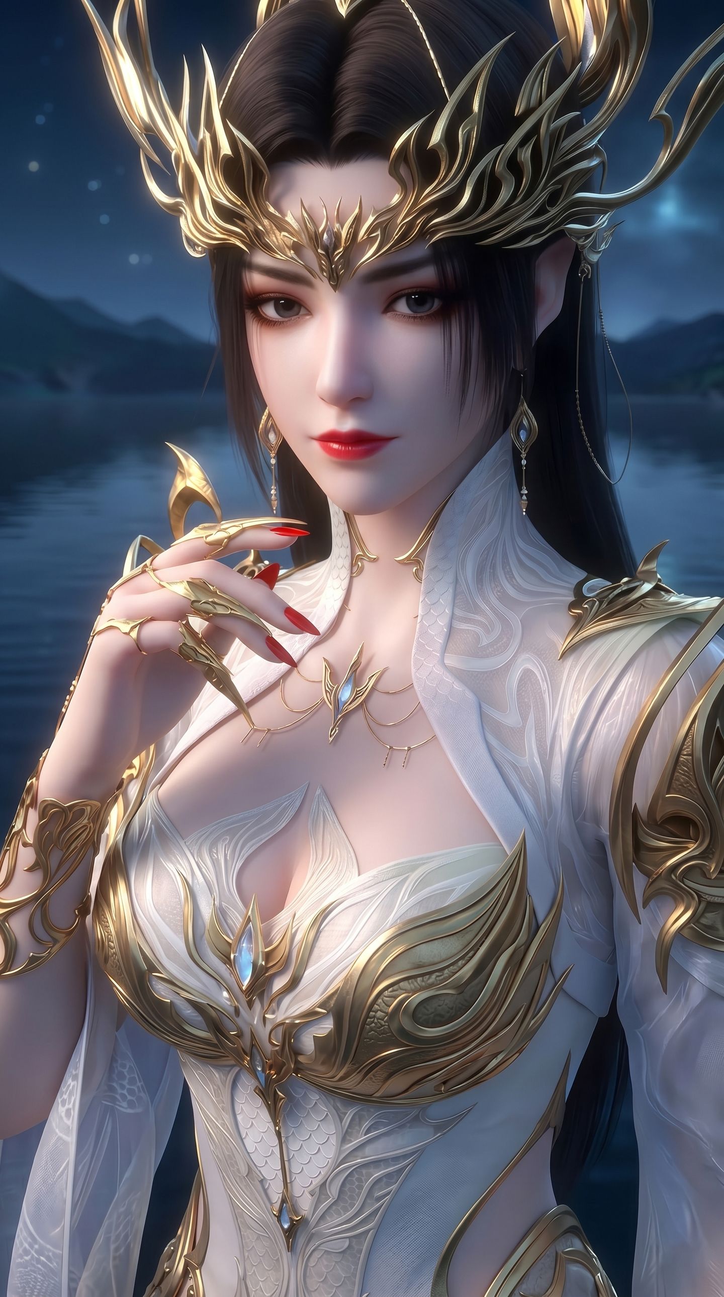 国漫女神 国漫壁纸 手机锁屏景深背景 斗圣彩鳞美杜莎女王新建模 性感美女福利,第3张