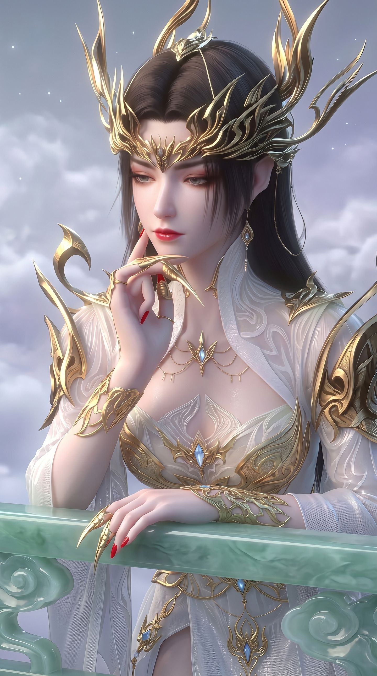 国漫女神 国漫壁纸 手机锁屏景深背景 斗圣彩鳞美杜莎女王新建模 性感美女福利,第5张