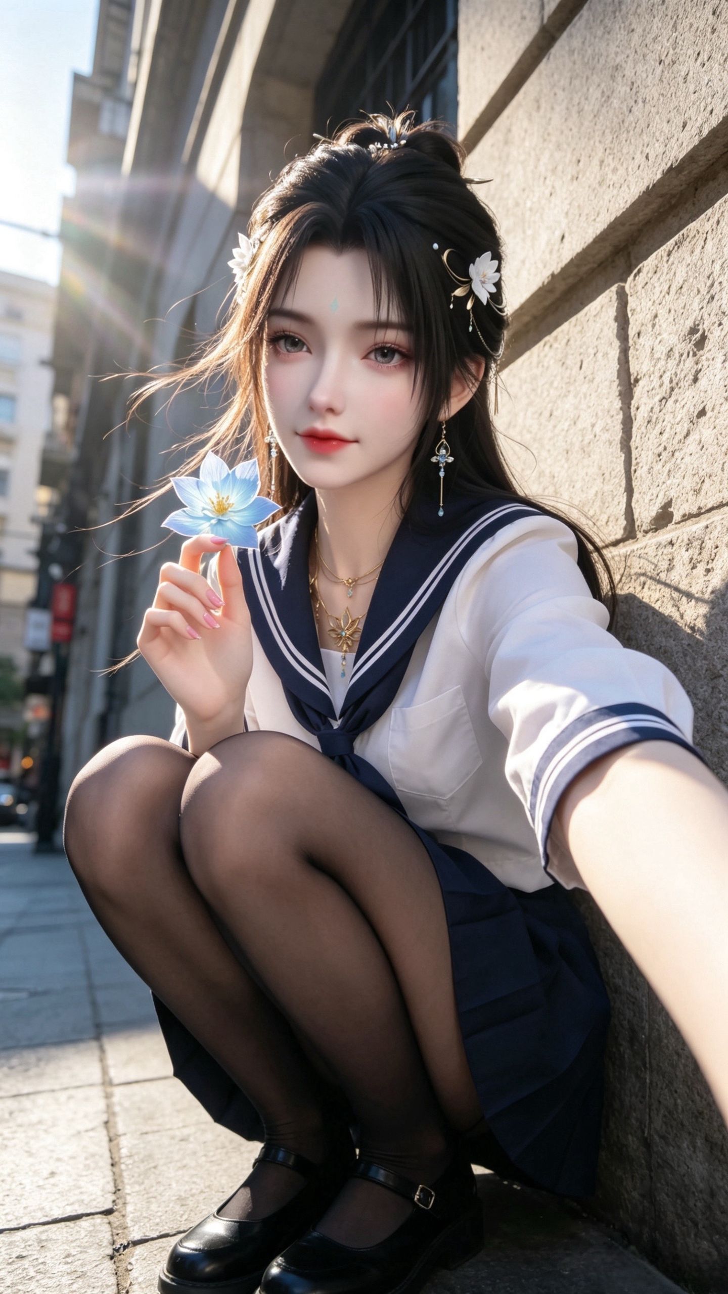 《完美世界》清漪JK黑丝美腿美拍 动漫美女 国漫女神 街拍自拍,第4张