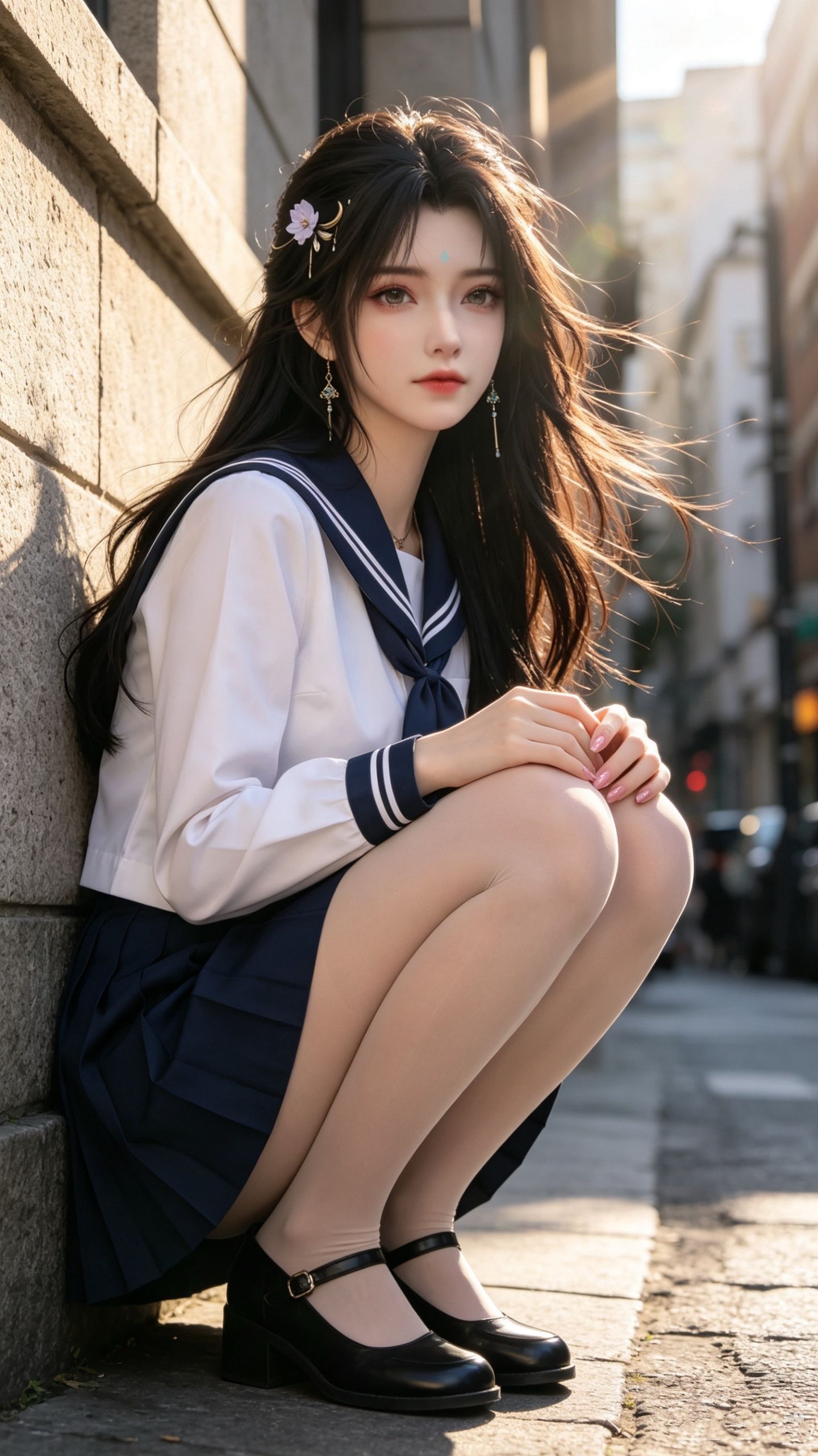 《完美世界》清漪JK黑丝美腿美拍 动漫美女 国漫女神 街拍自拍,第6张