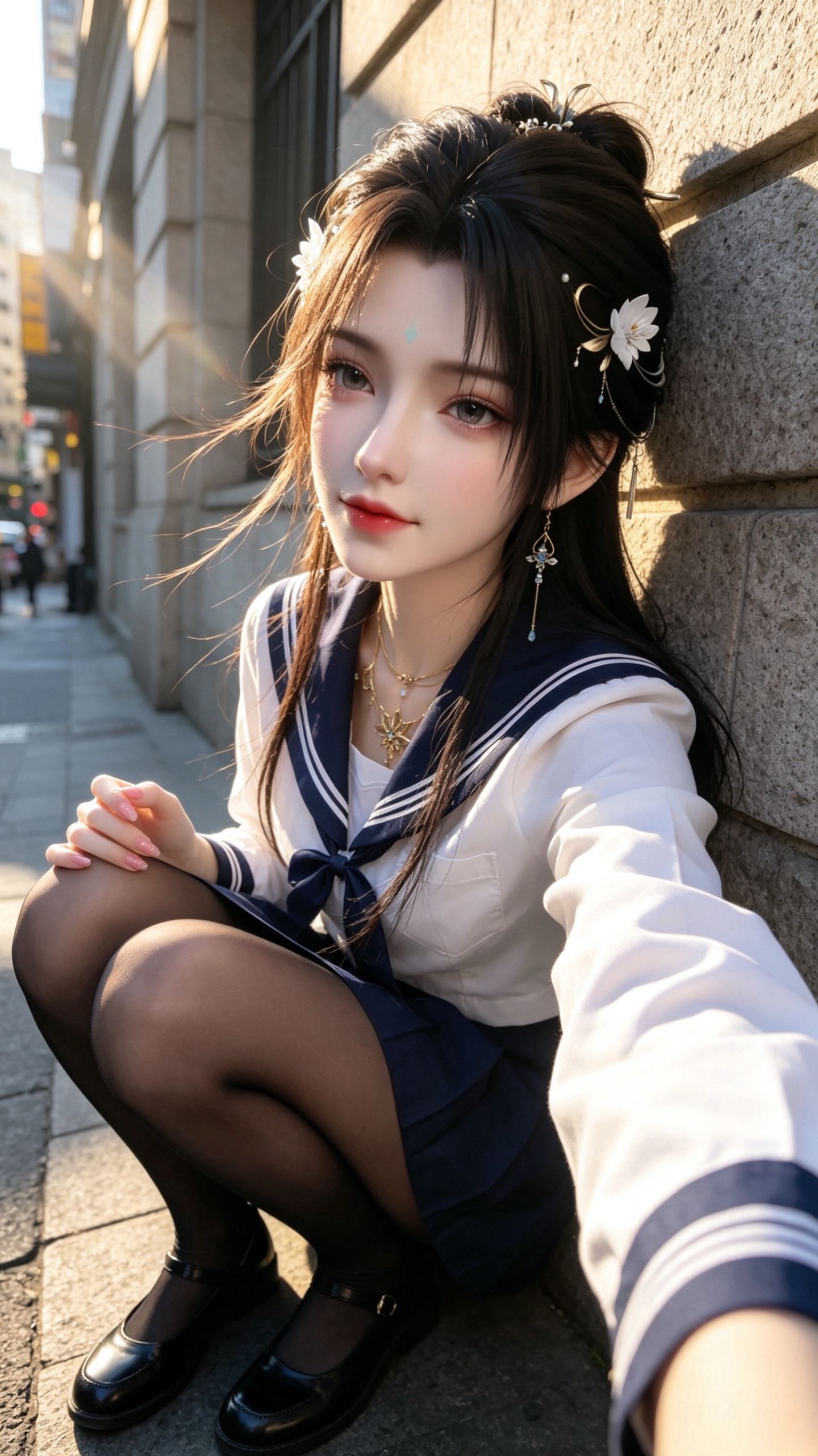 《完美世界》清漪JK黑丝美腿美拍 动漫美女 国漫女神 街拍自拍,第8张