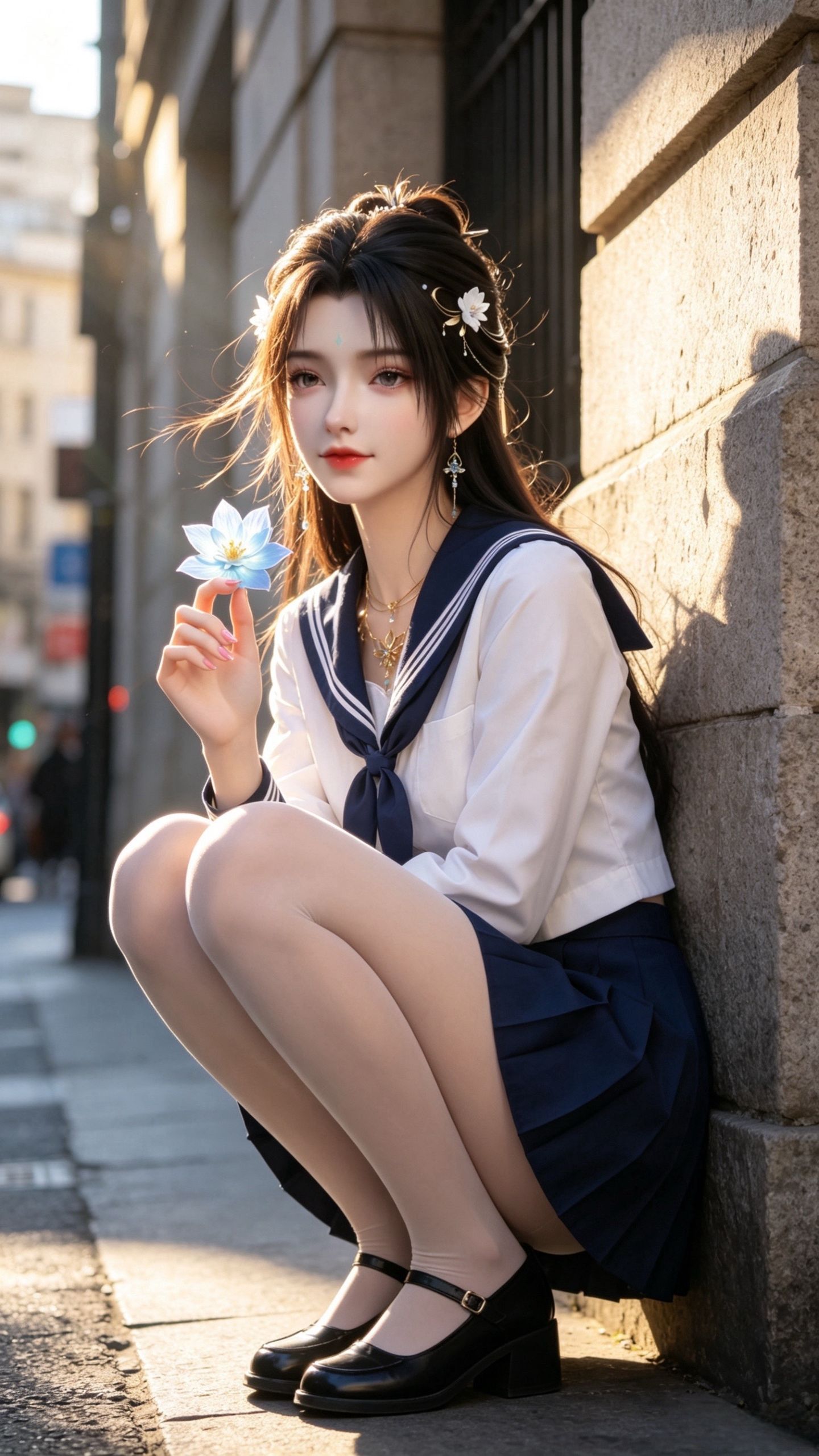 《完美世界》清漪JK黑丝美腿美拍 动漫美女 国漫女神 街拍自拍,第5张